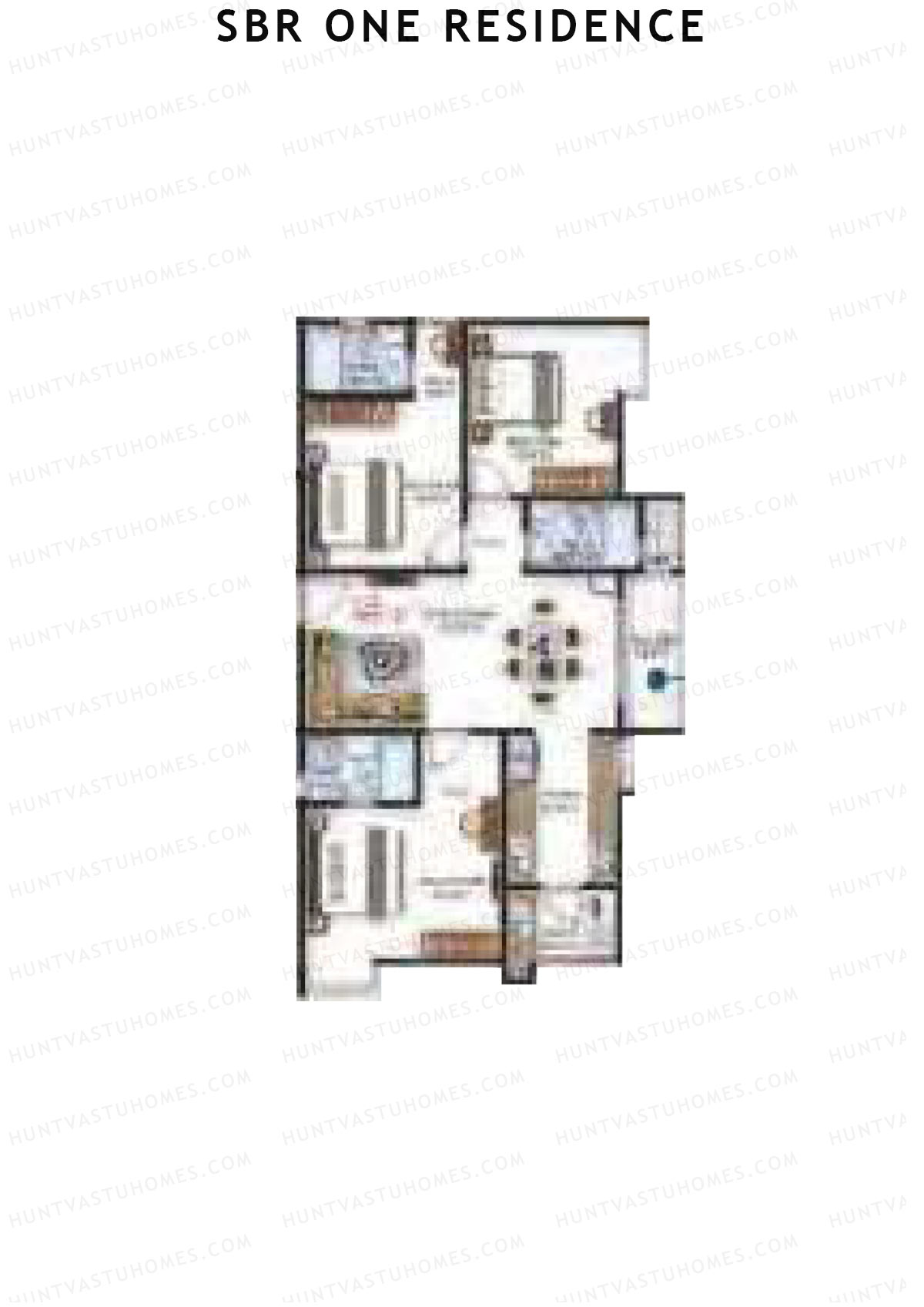 SBR One Residence, Block E, Unit 2, 3BHK, Super Area 1717   sq ft 