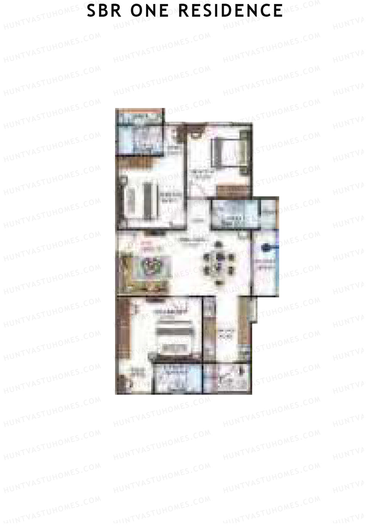 SBR One Residence, Block H, Unit 1, 3BHK, Super Area 1672   sq ft 