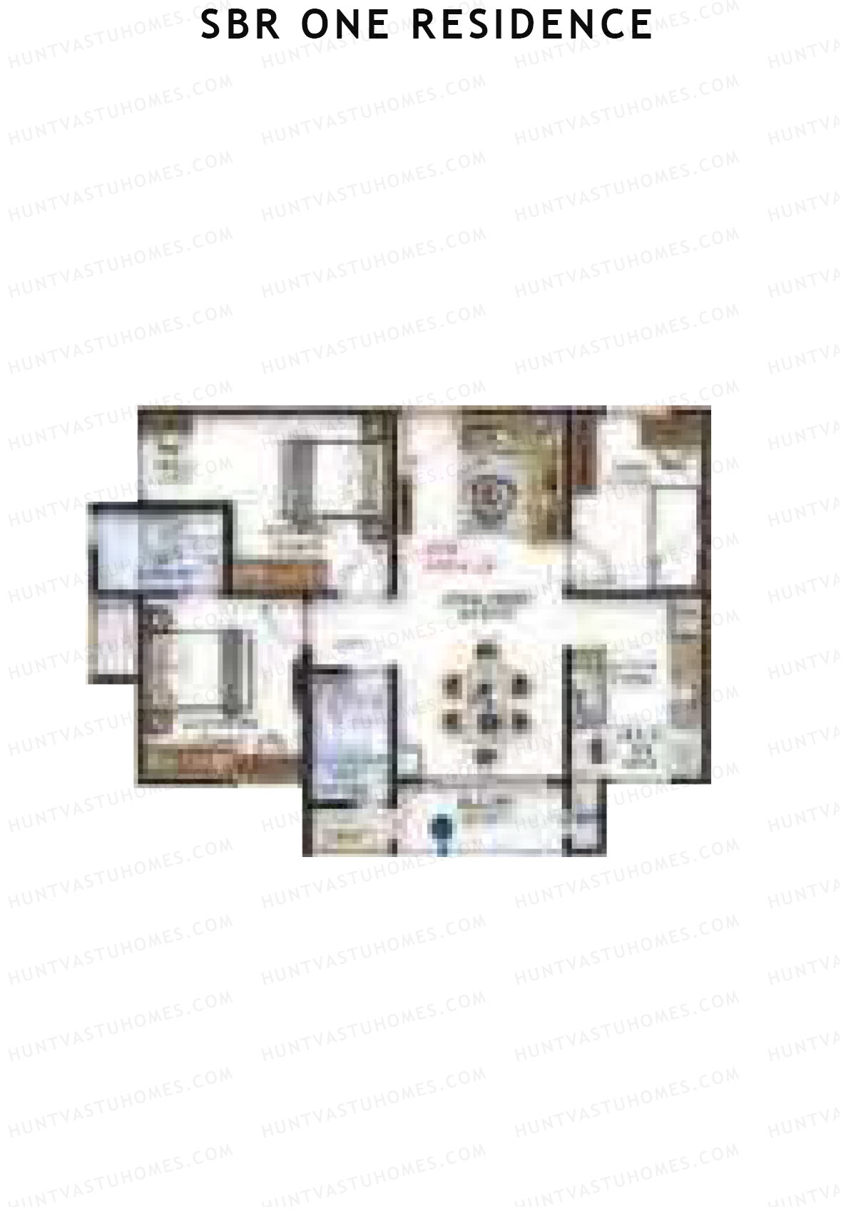 SBR One Residence, Block H, Unit 2, 2BHK, Super Area 1310   sq ft 