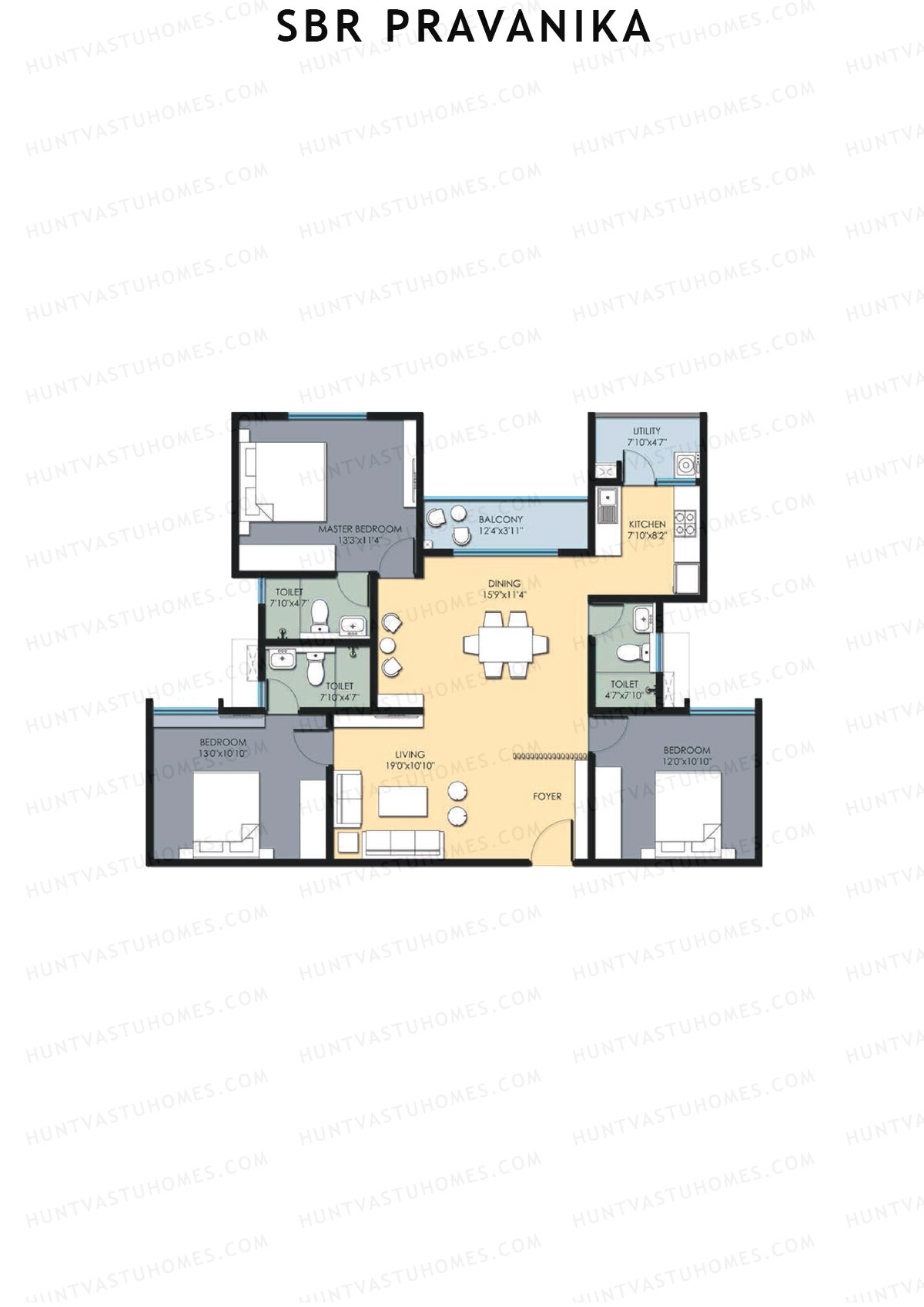 SBR Pravanika Block B Unit 2 Floor Plan