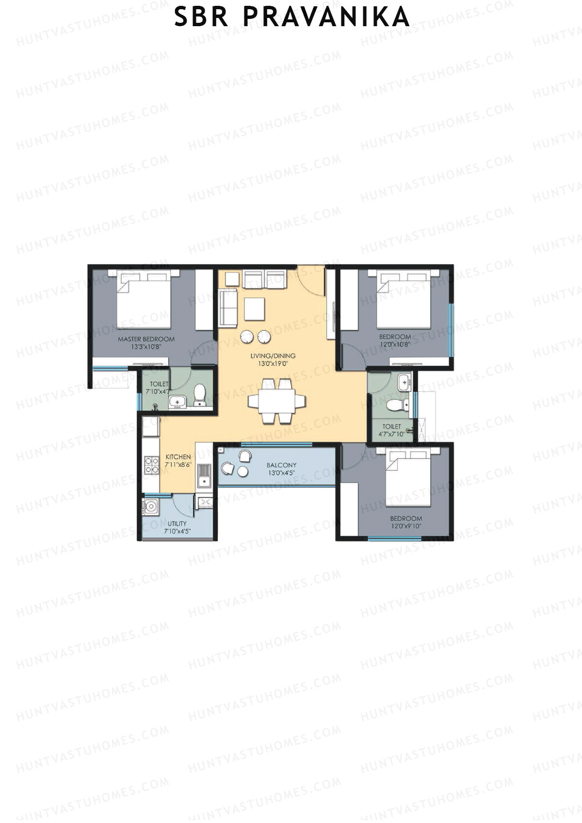 SBR Pravanika Block B Unit 8 Floor Plan