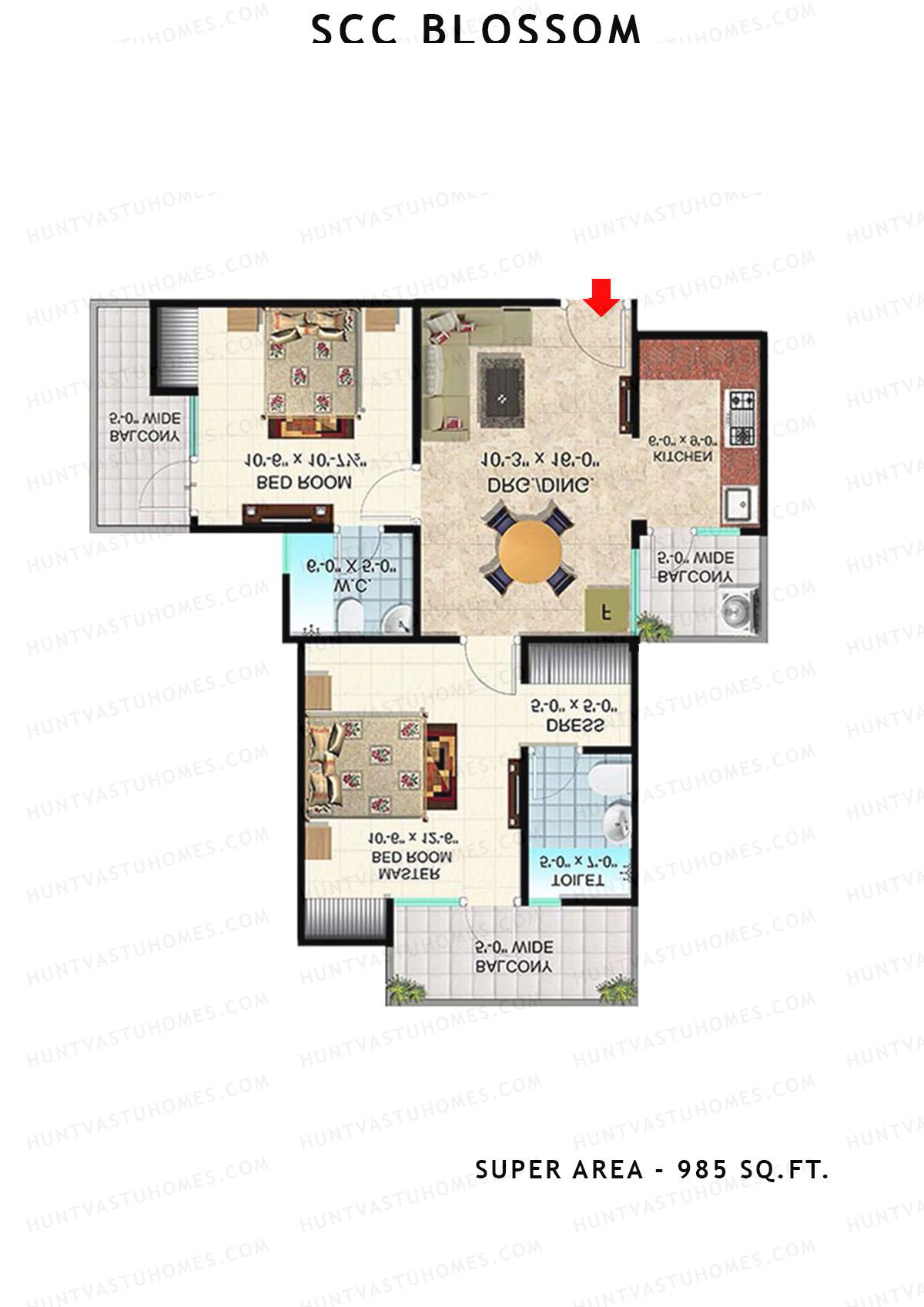 Scc Blossom Block A Unit 108 (Type T4) Floor Plan