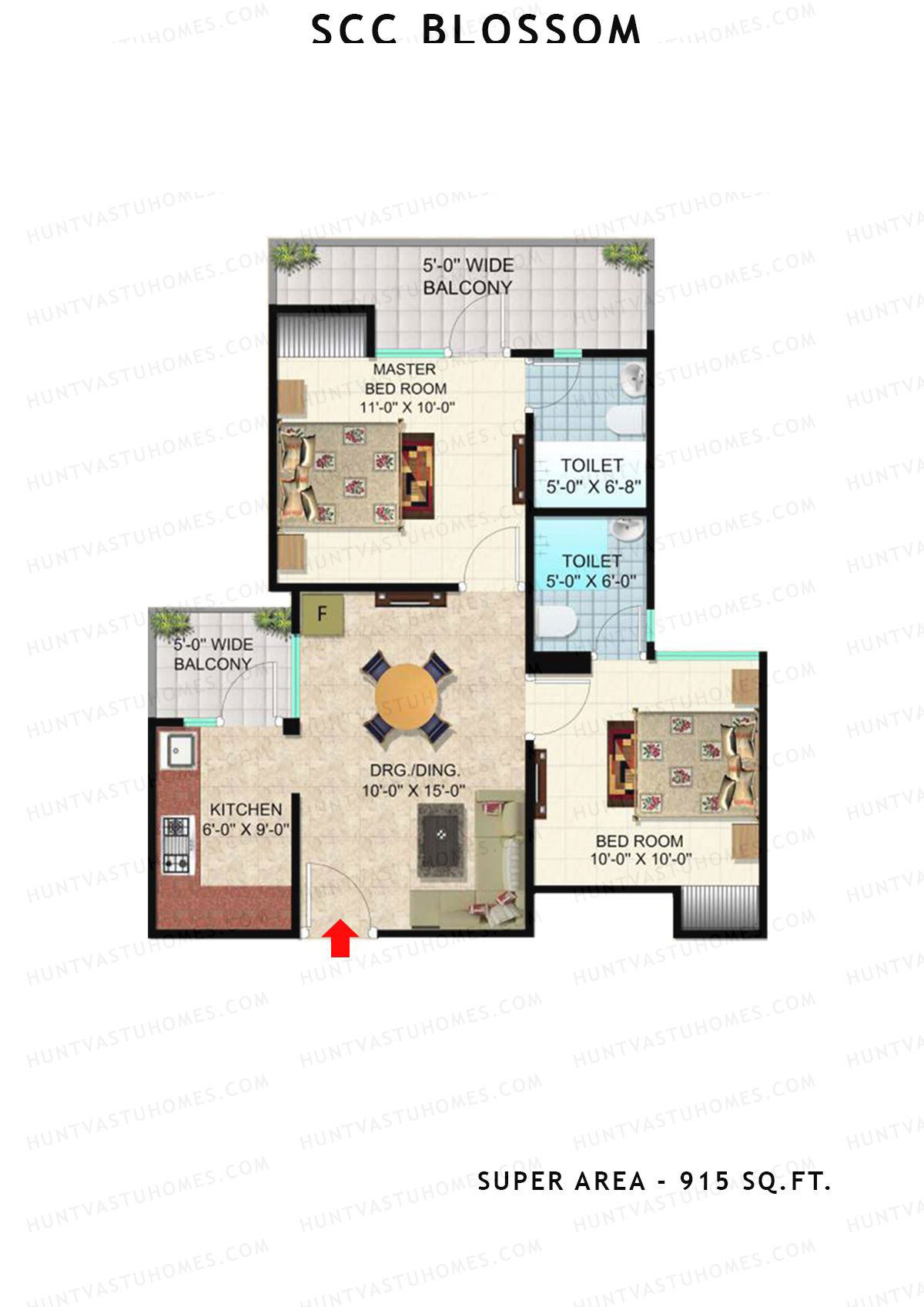 Scc Blossom Block B Unit 101, 103 (Type T1) Floor Plan