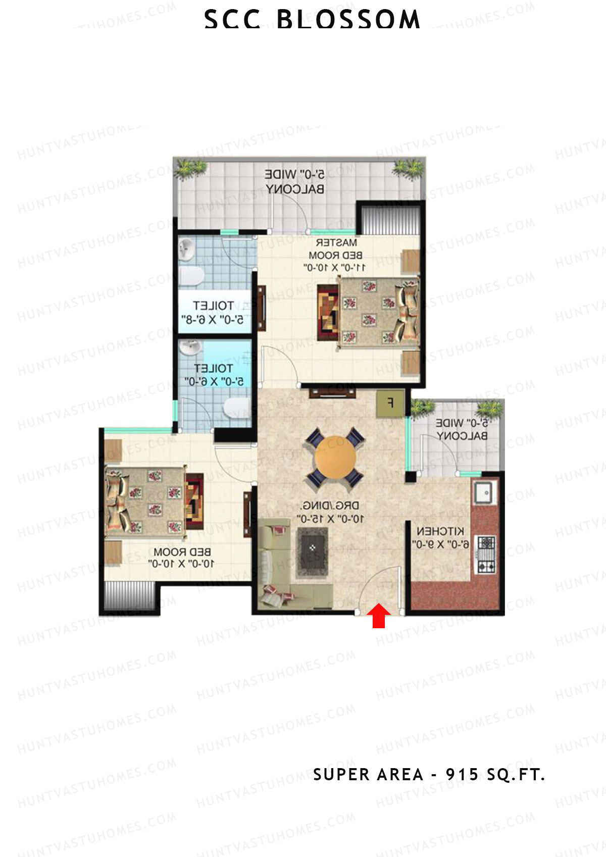 Scc Blossom Block B Unit 102 (Type T1) Floor Plan
