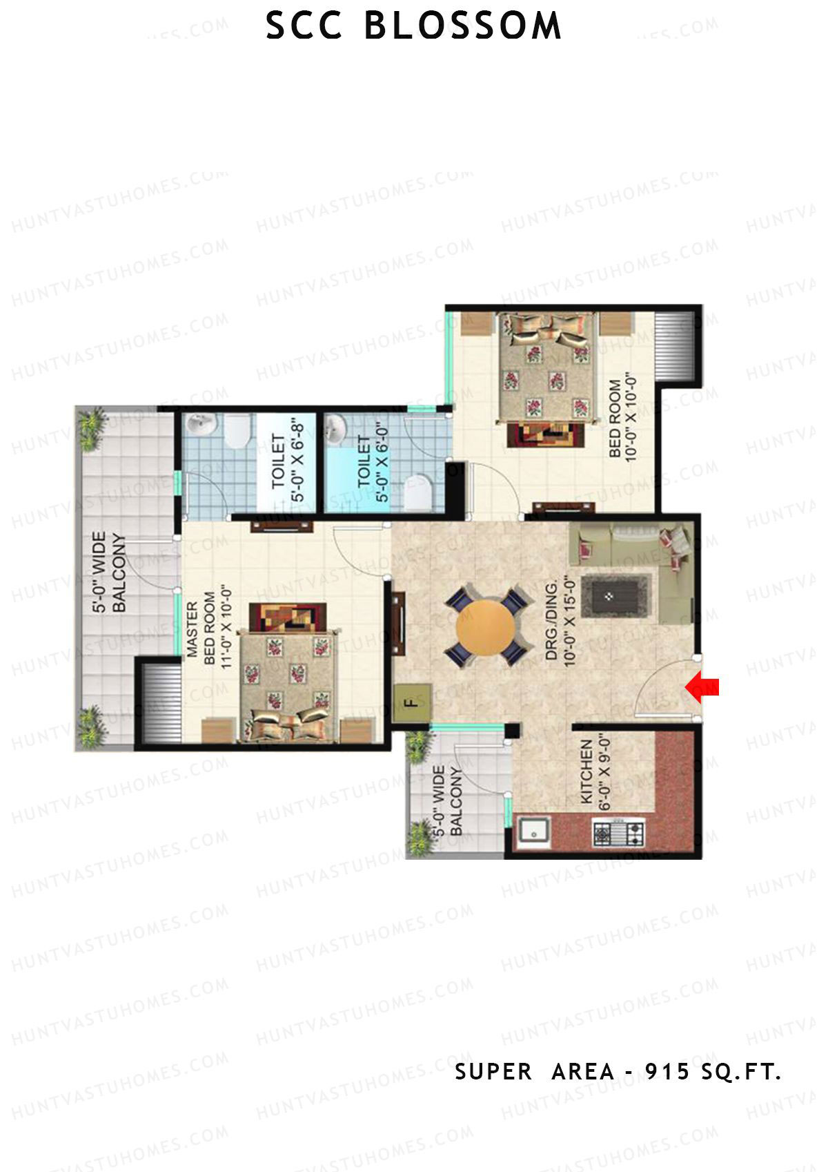 Scc Blossom Block C Unit 104 (Type T1) Floor Plan