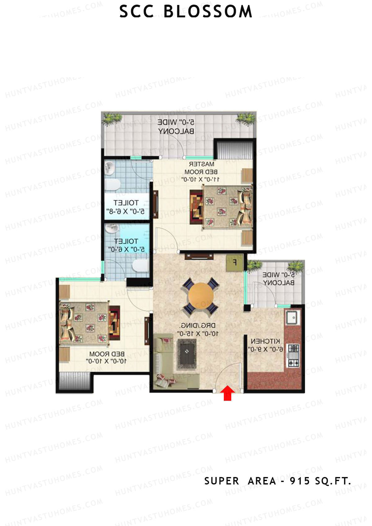 Scc Blossom Block C Unit 105 (Type T1) Floor Plan