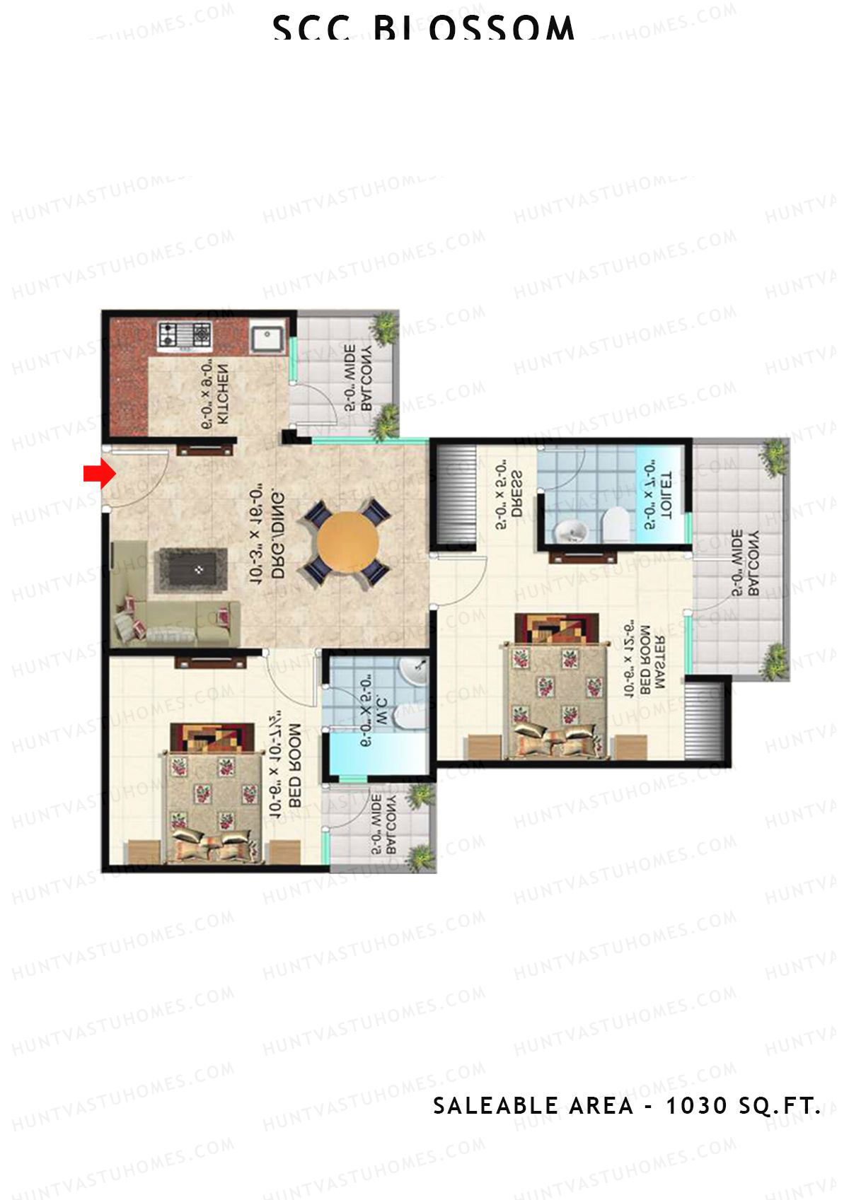 Scc Blossom Block C Unit 107 (Type T2) Floor Plan