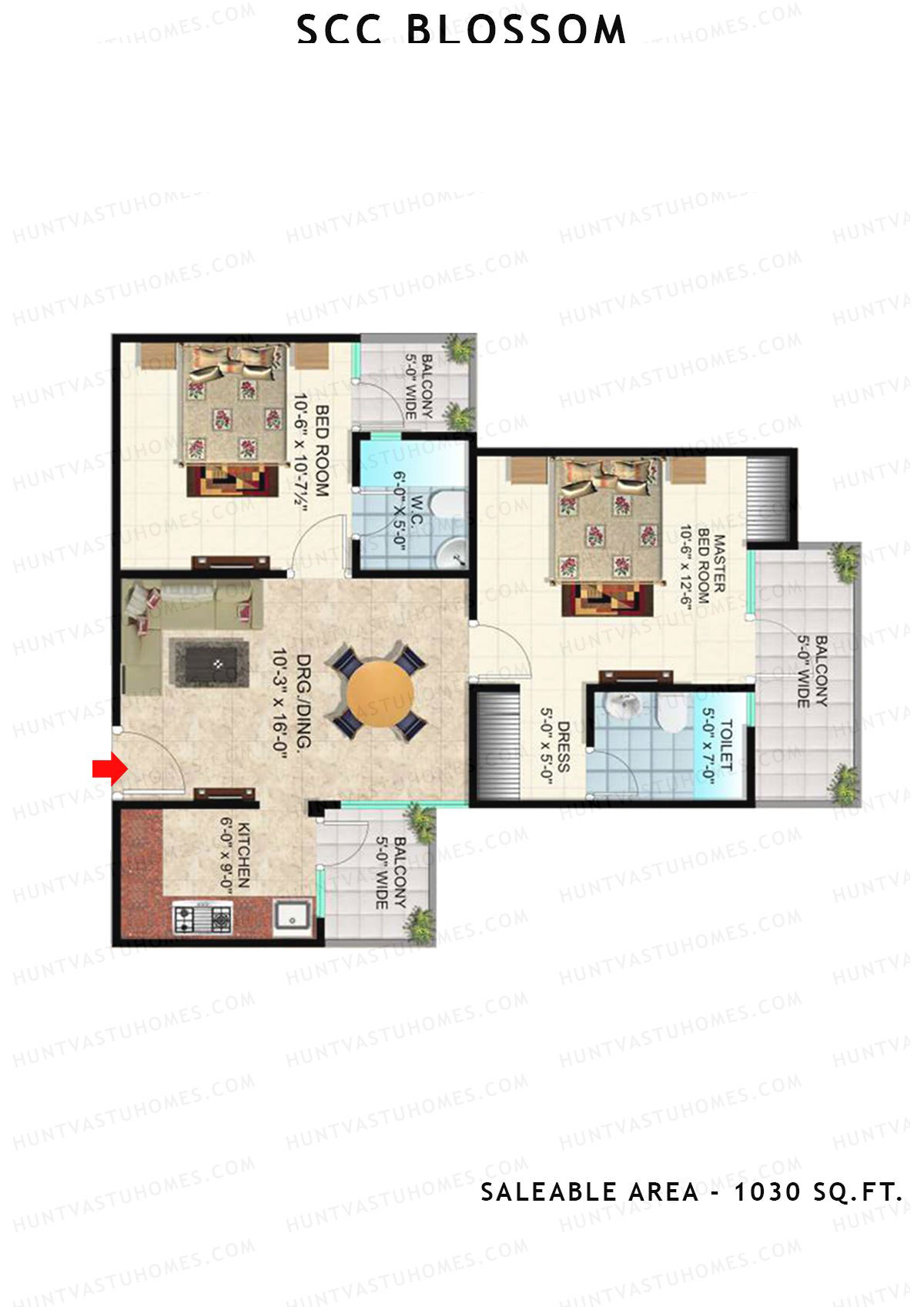 Scc Blossom Block C Unit 109 (Type T2) Floor Plan