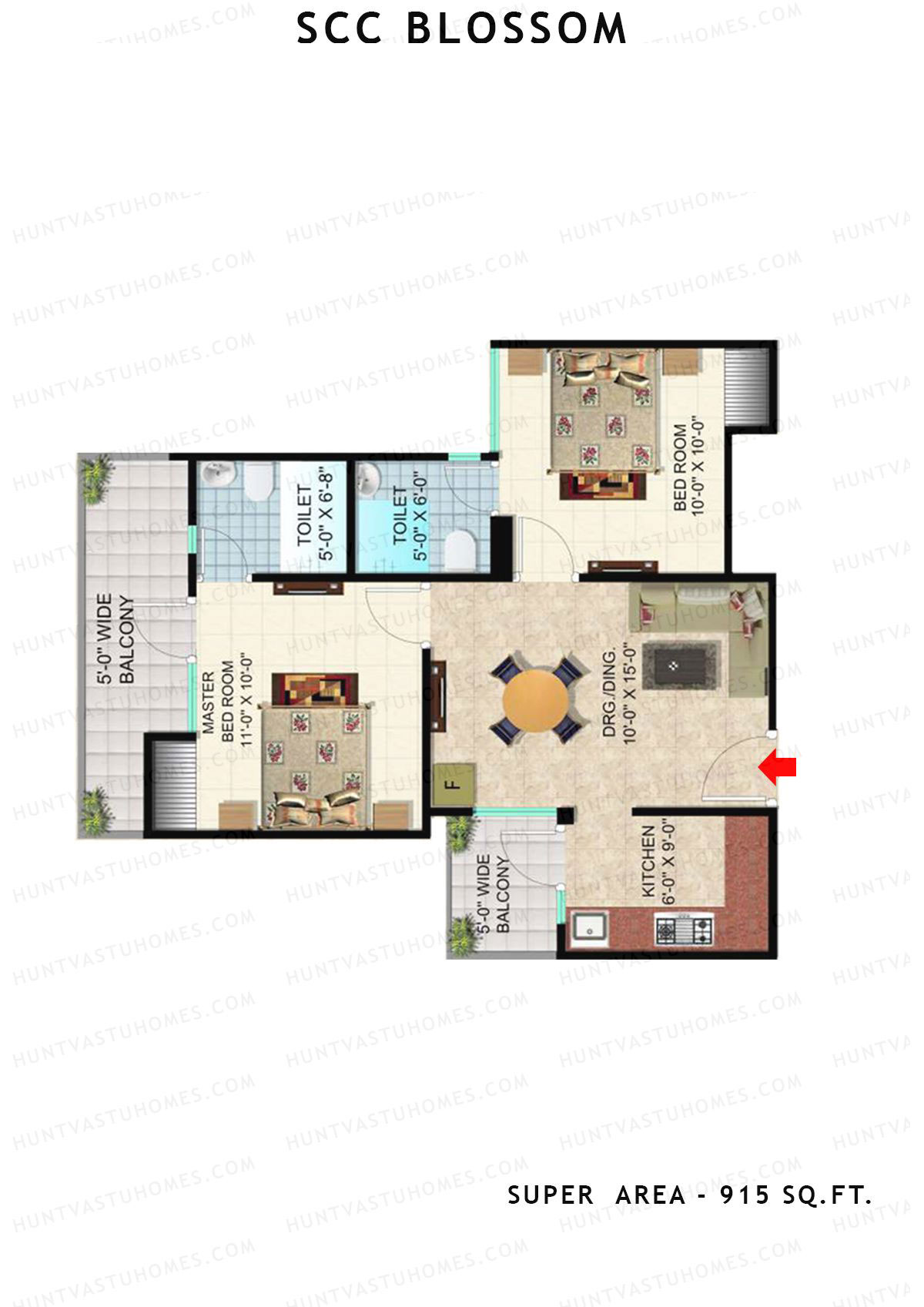 Scc Blossom Block C Unit 110 (Type T1) Floor Plan