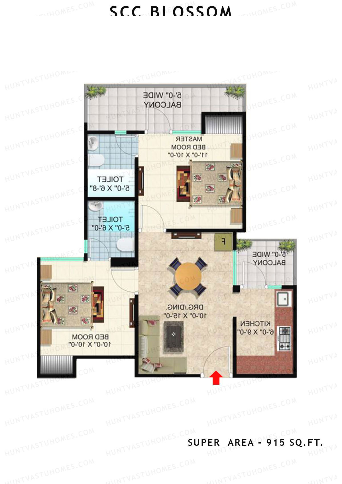 Scc Blossom Block D Unit 101 (Type T1) Floor Plan