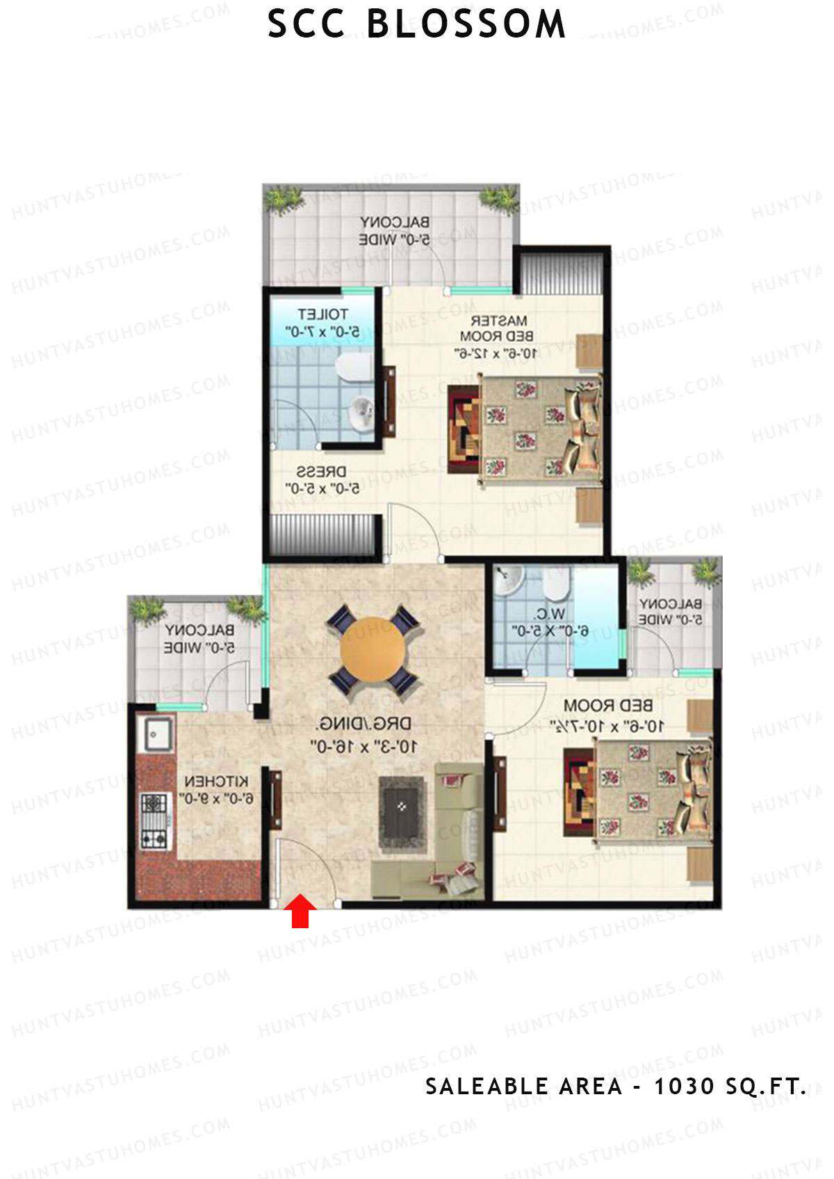 Scc Blossom Block D Unit 102 (Type T2) Floor Plan