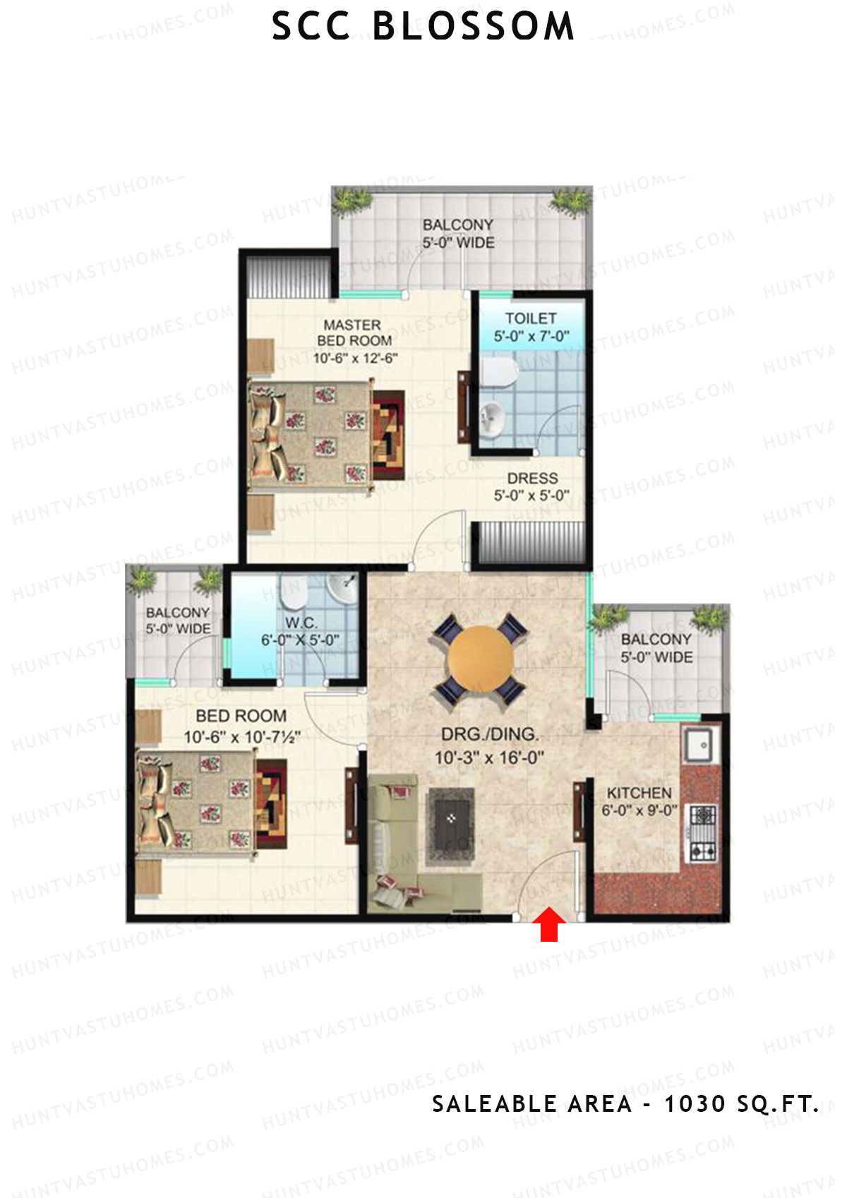 Scc Blossom Block D Unit 103 (Type T2) Floor Plan