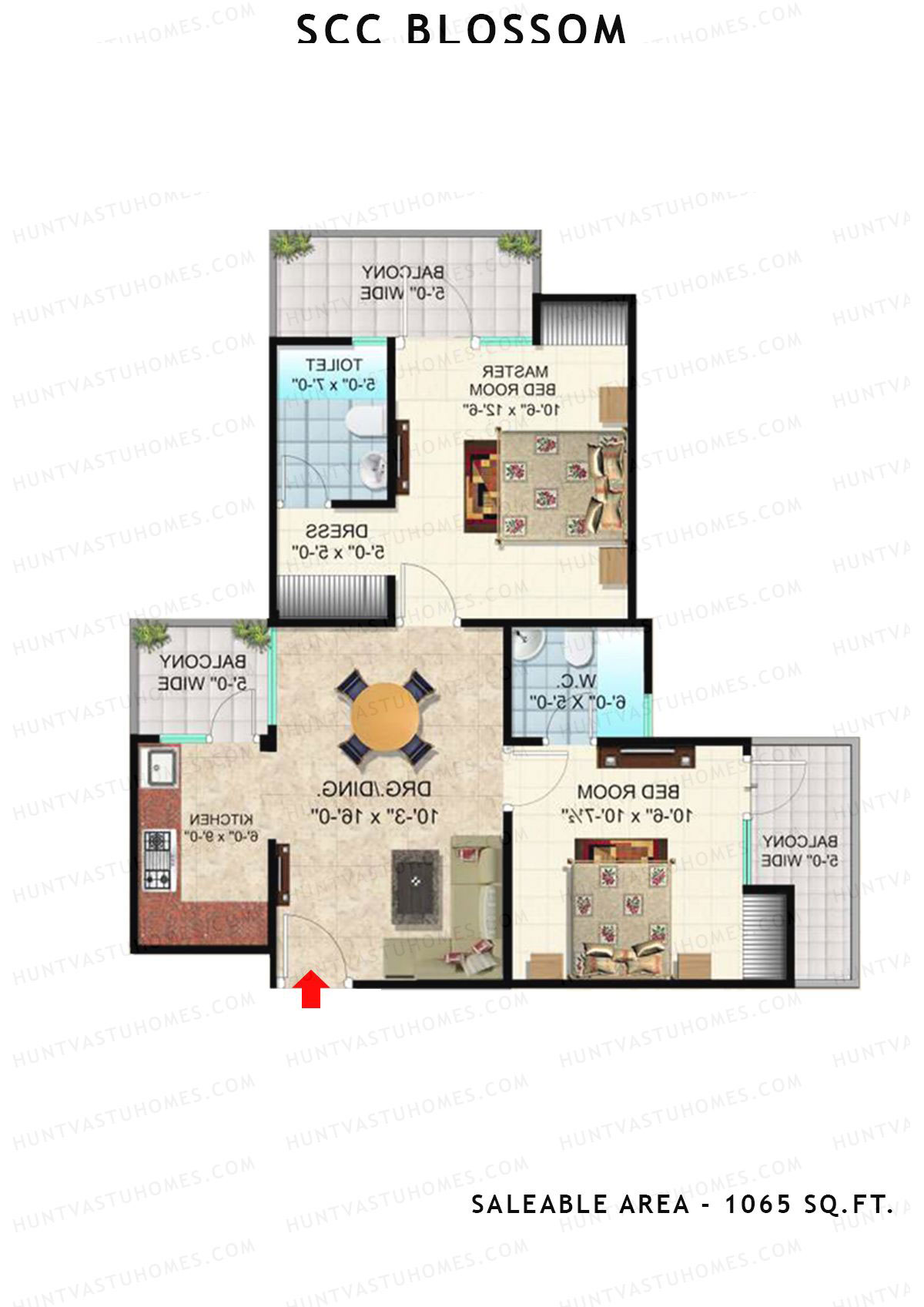 Scc Blossom Block D Unit 106 (Type T2A) Floor Plan