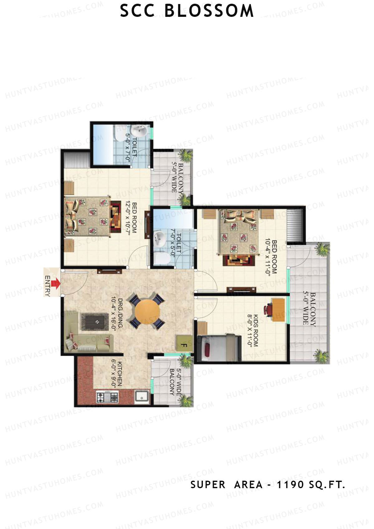Scc Blossom Block C Unit 108 (Type T4) Floor Plan