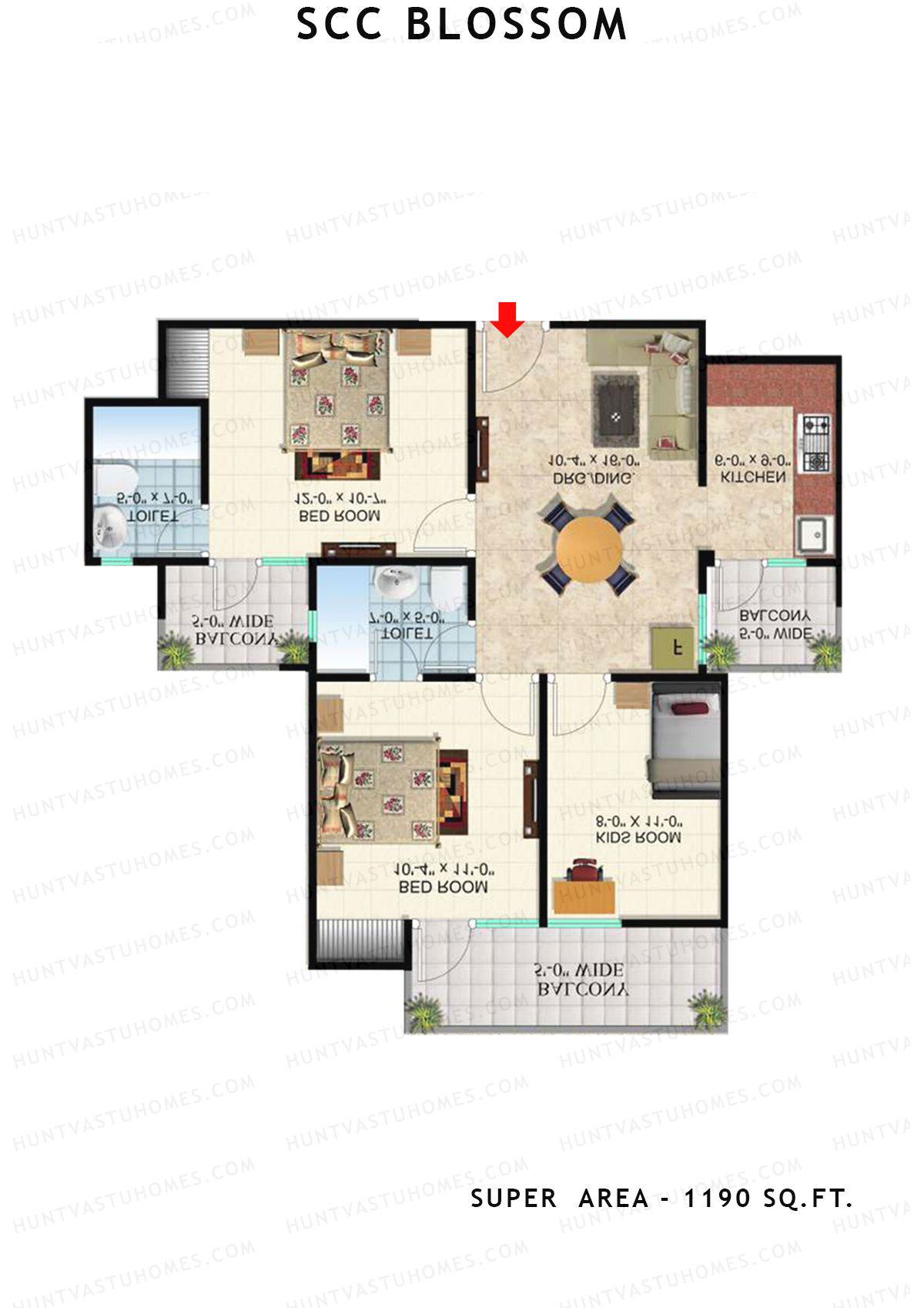 Scc Blossom Block D Unit 107 (Type T4) Floor Plan