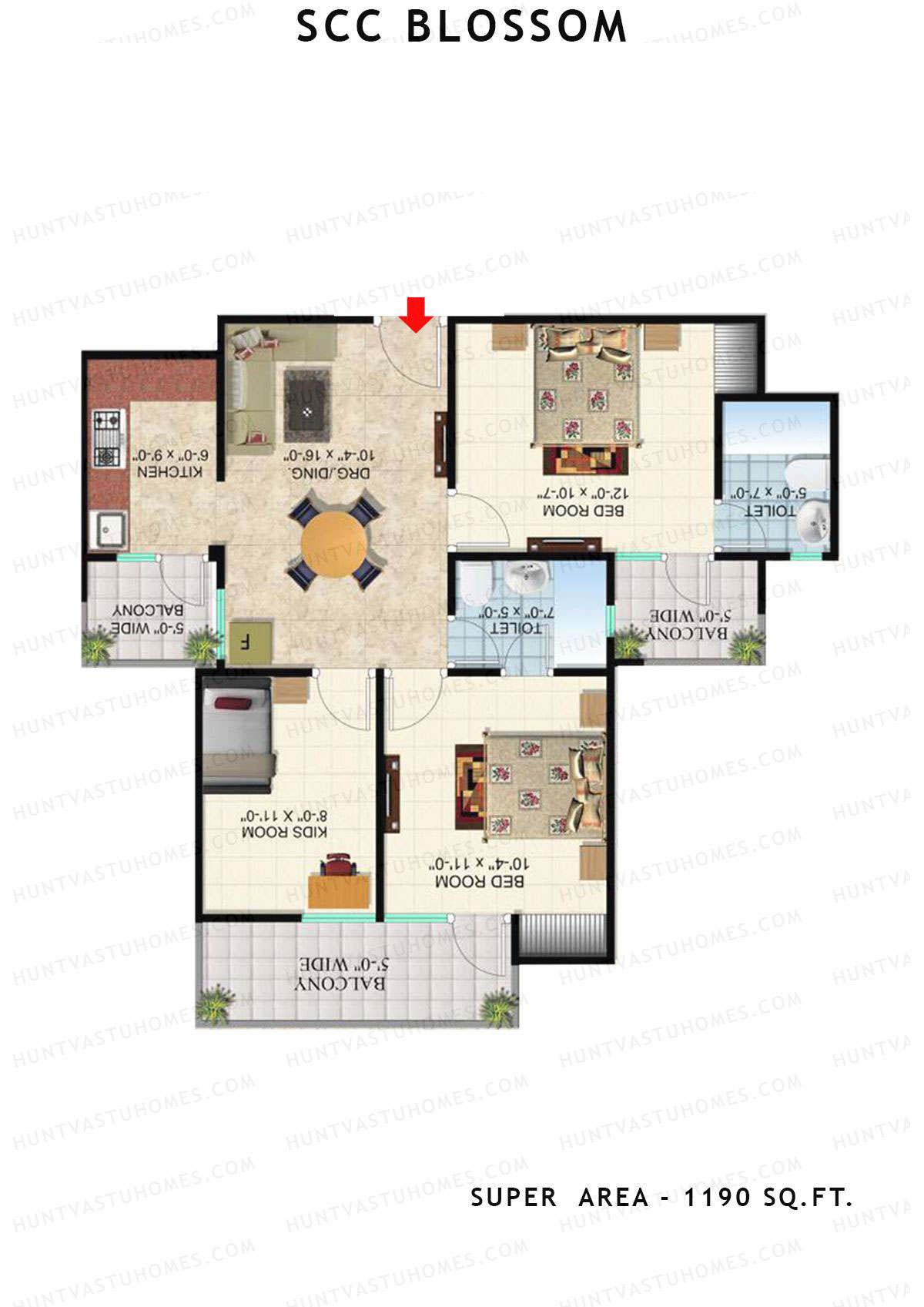 Scc Blossom Block D Unit 108 (Type T4) Floor Plan