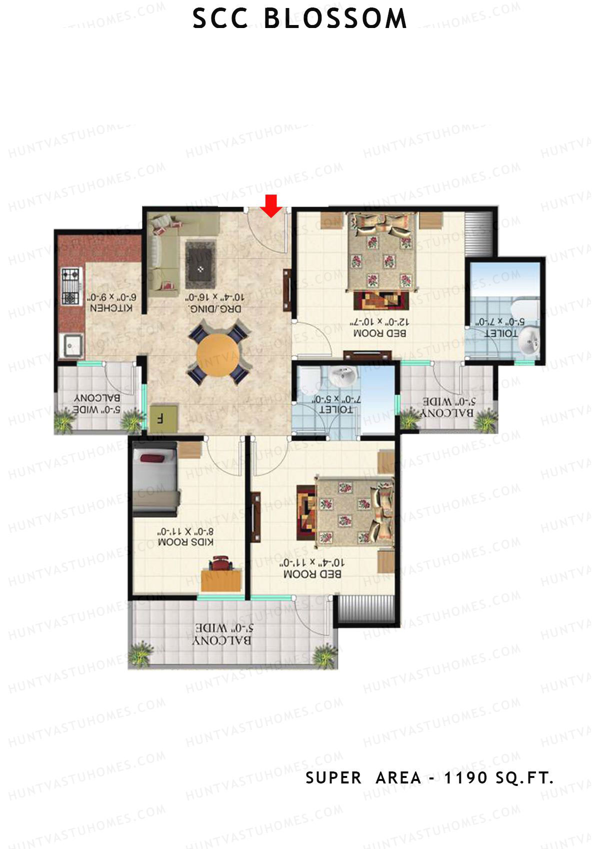 Scc Blossom Block D Unit 109 (Type T4) Floor Plan