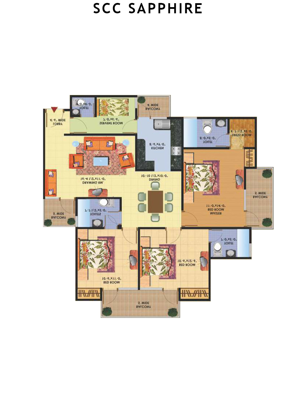 Scc Sapphire Block A Unit 101 (Type 1) Floor Plan