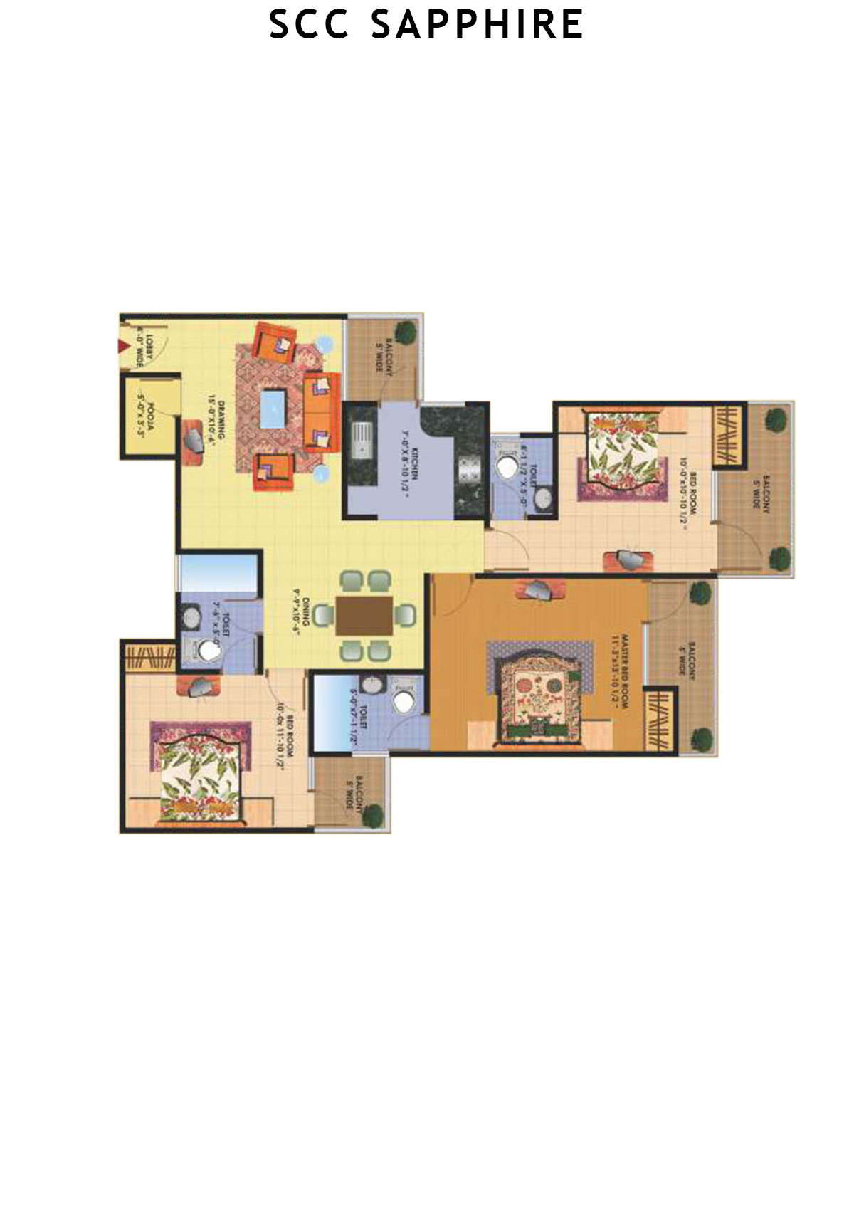 Scc Sapphire Block A Unit 103 (Type 2) Floor Plan