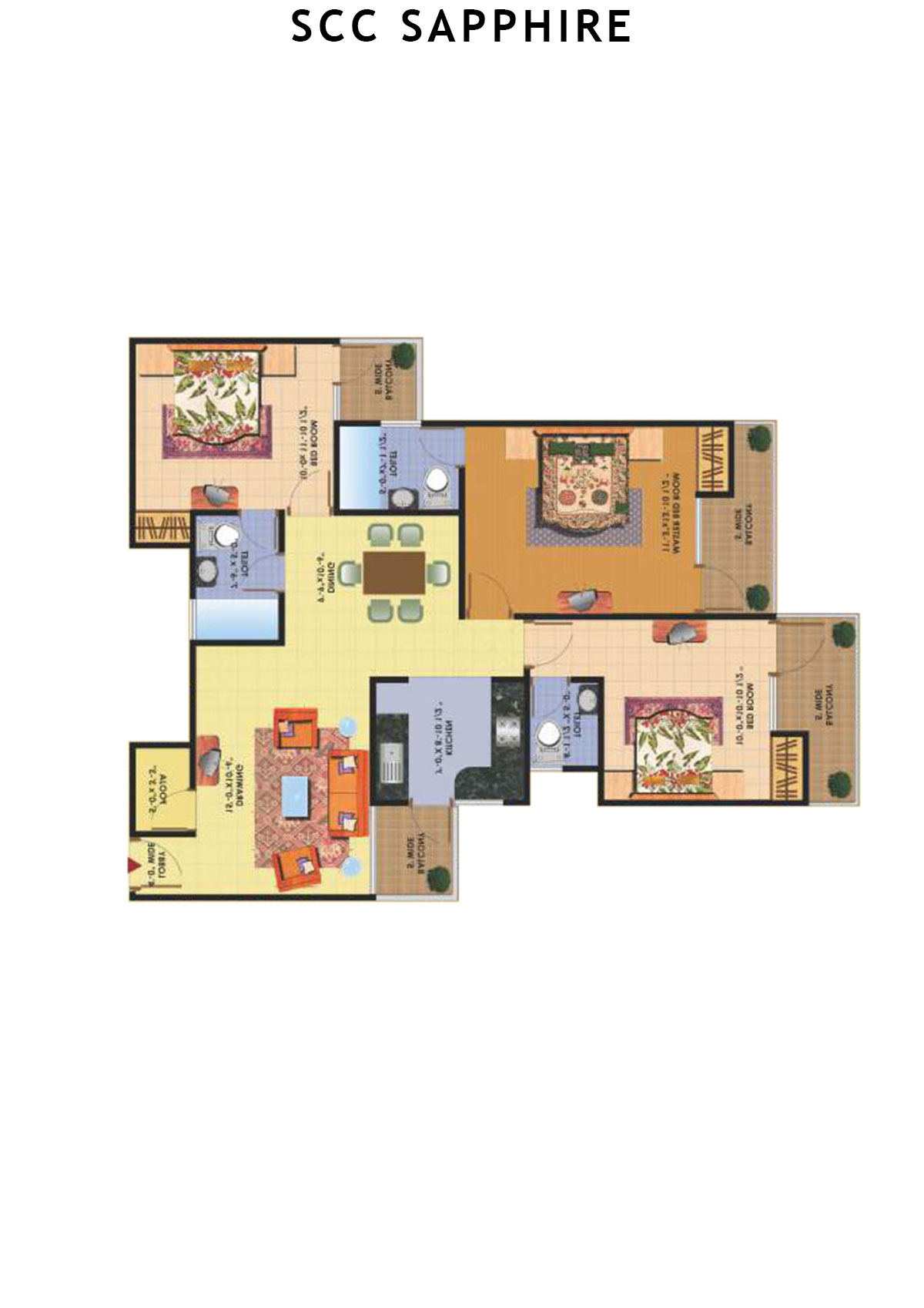 Scc Sapphire Block A Unit 104 (Type 2) Floor Plan