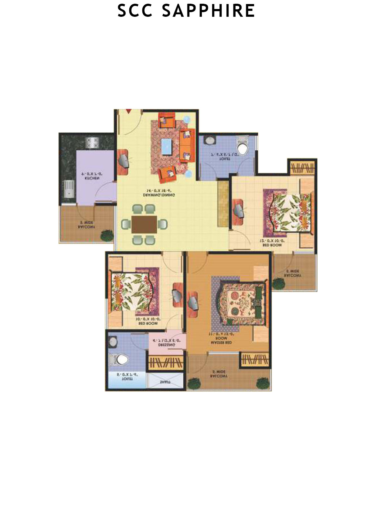 Scc Sapphire Block A Unit 109 (Type 3) Floor Plan