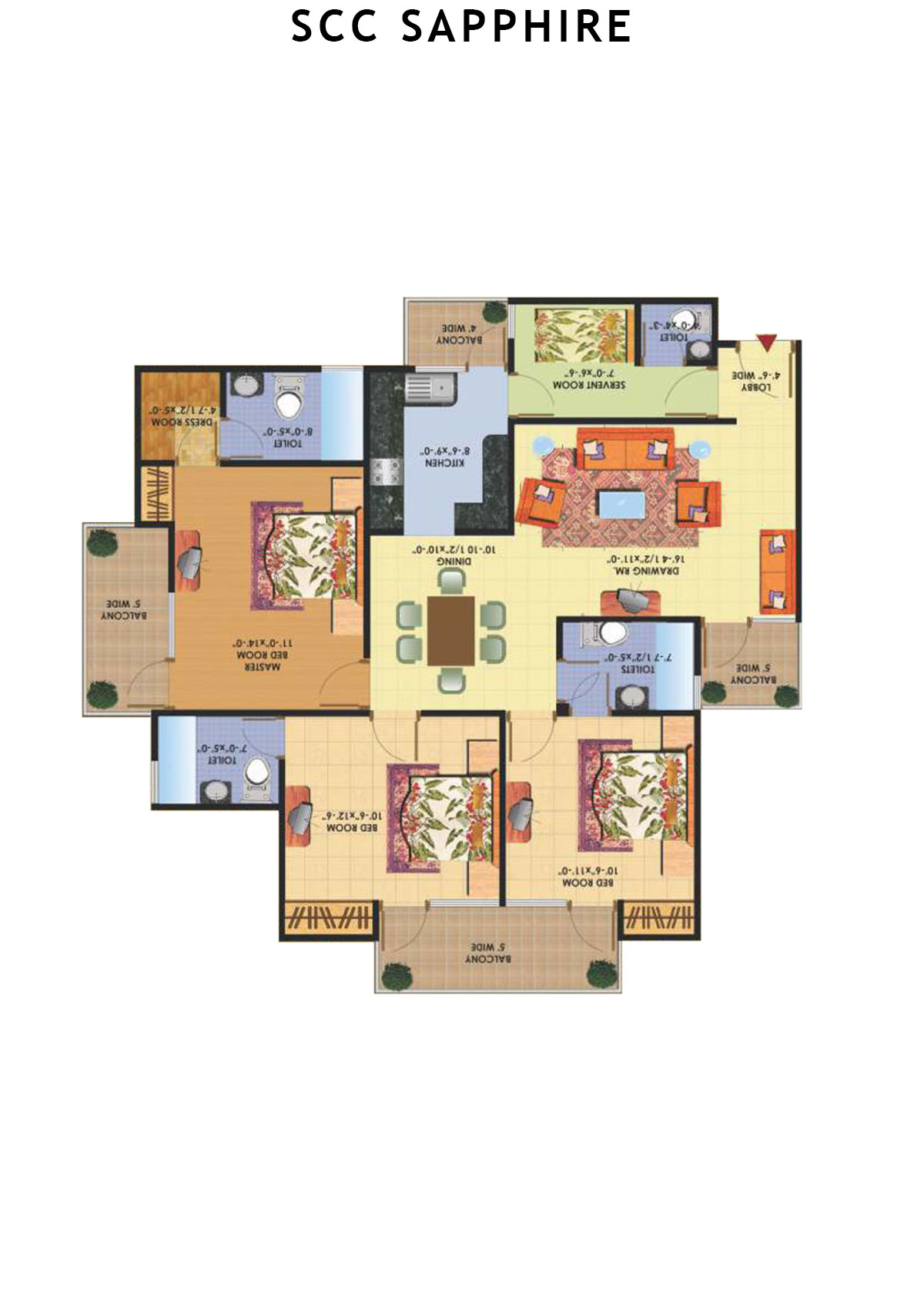 Scc Sapphire Block A Unit 111 (Type 1) Floor Plan