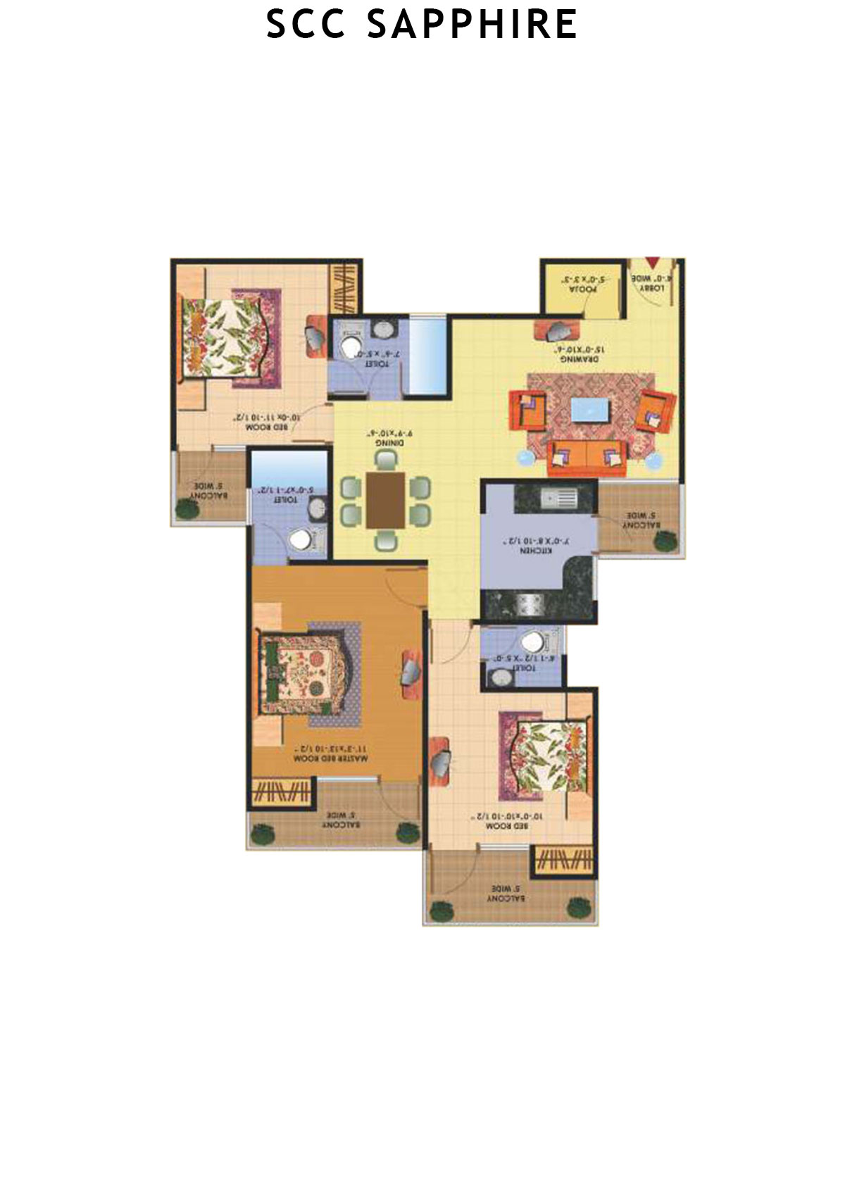 Scc Sapphire Block B Unit 106 (Type 2) Floor Plan