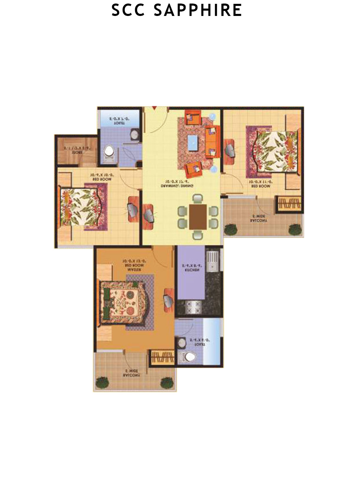 Scc Sapphire Block B Unit 108 (Type 4) Floor Plan