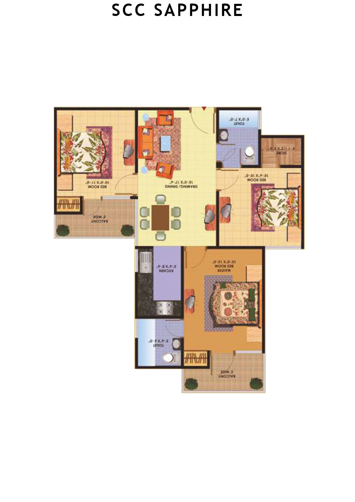 Scc Sapphire Block B Unit 109 (Type 4) Floor Plan