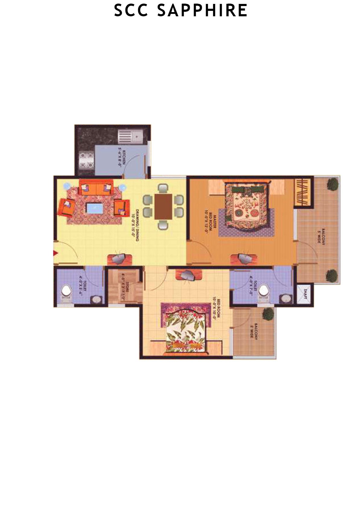 Scc Sapphire Block C Unit 104 (Type 6) Floor Plan