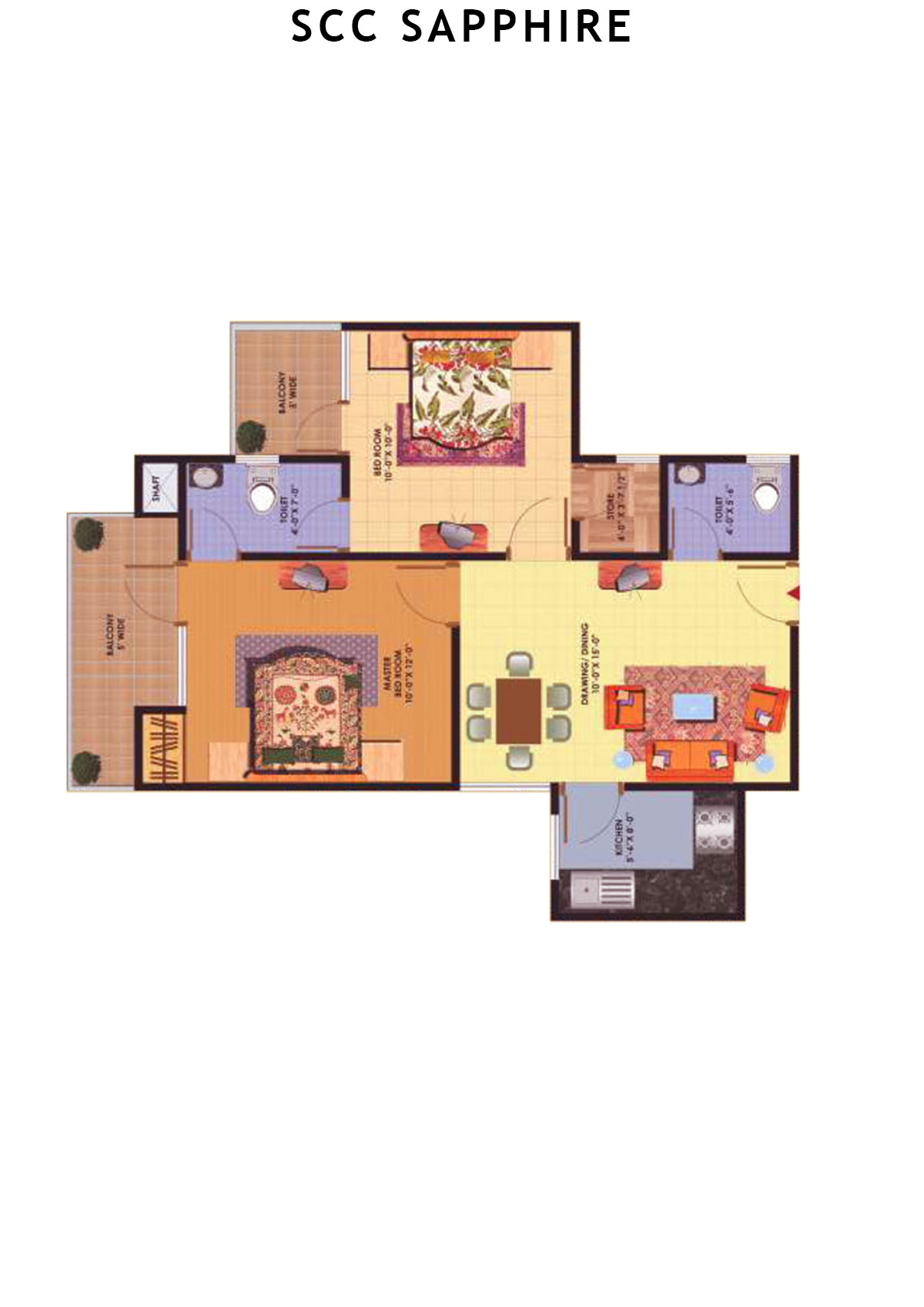 Scc Sapphire Block C Unit 108 (Type 6) Floor Plan