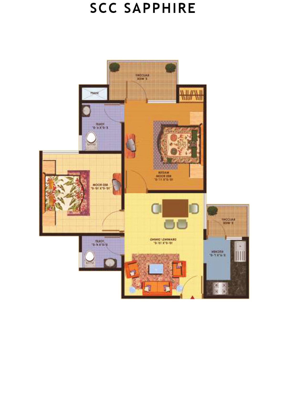 Scc Sapphire Block D Unit 102 (Type 7) Floor Plan