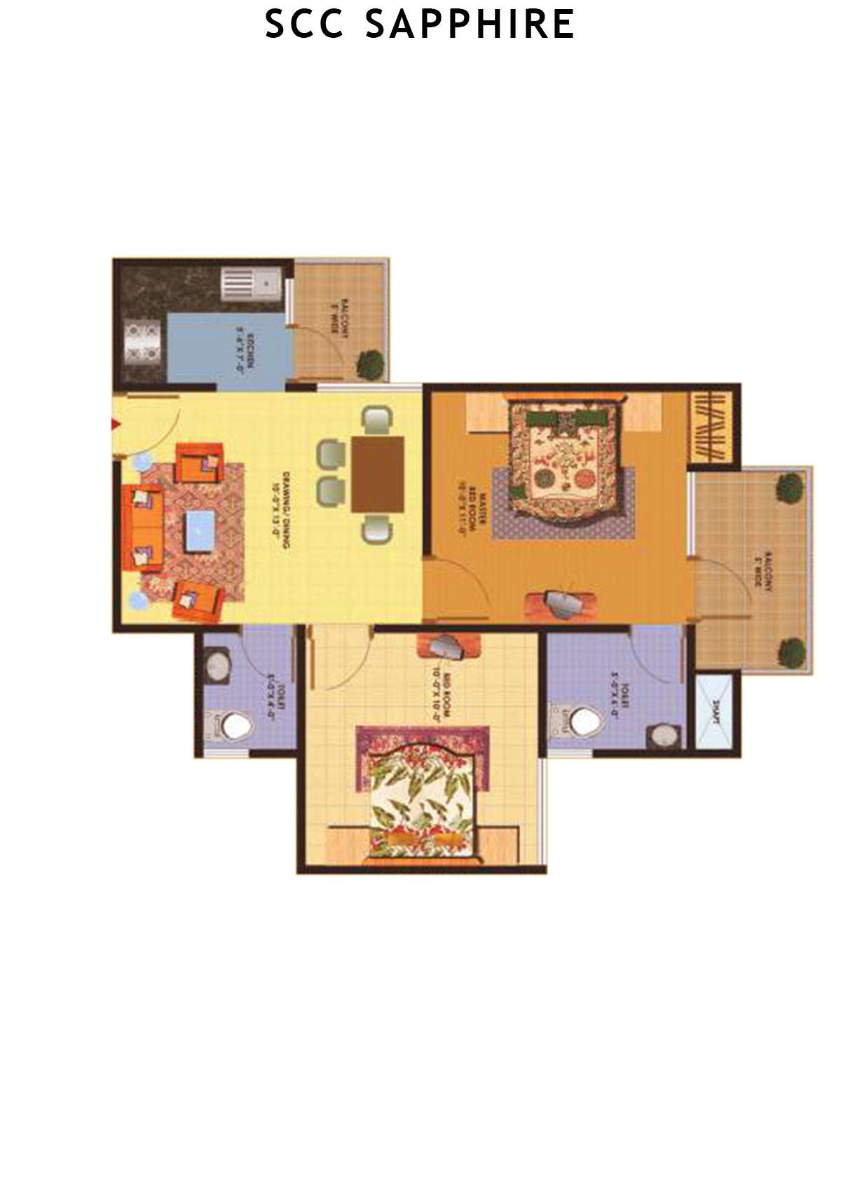 Scc Sapphire Block D Unit 103 (Type 7) Floor Plan