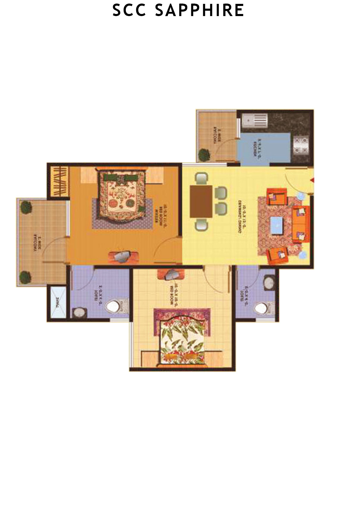 Scc Sapphire Block D Unit 104 (Type 7) Floor Plan