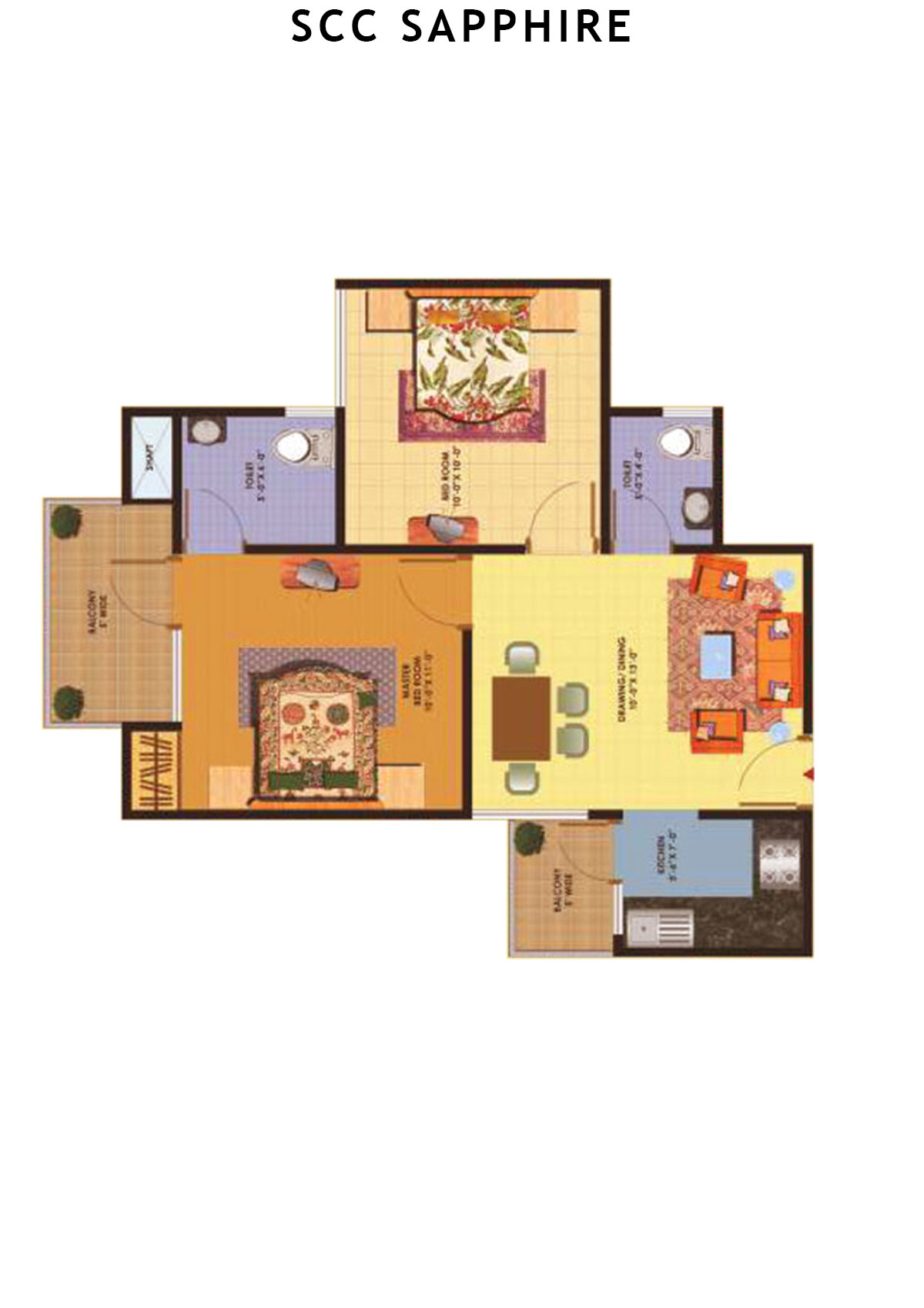 Scc Sapphire Block D Unit 105 (Type 7) Floor Plan