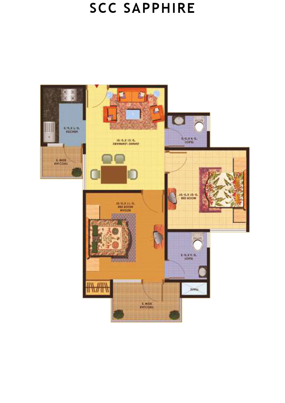 Scc Sapphire Block D Unit 107 (Type 7) Floor Plan