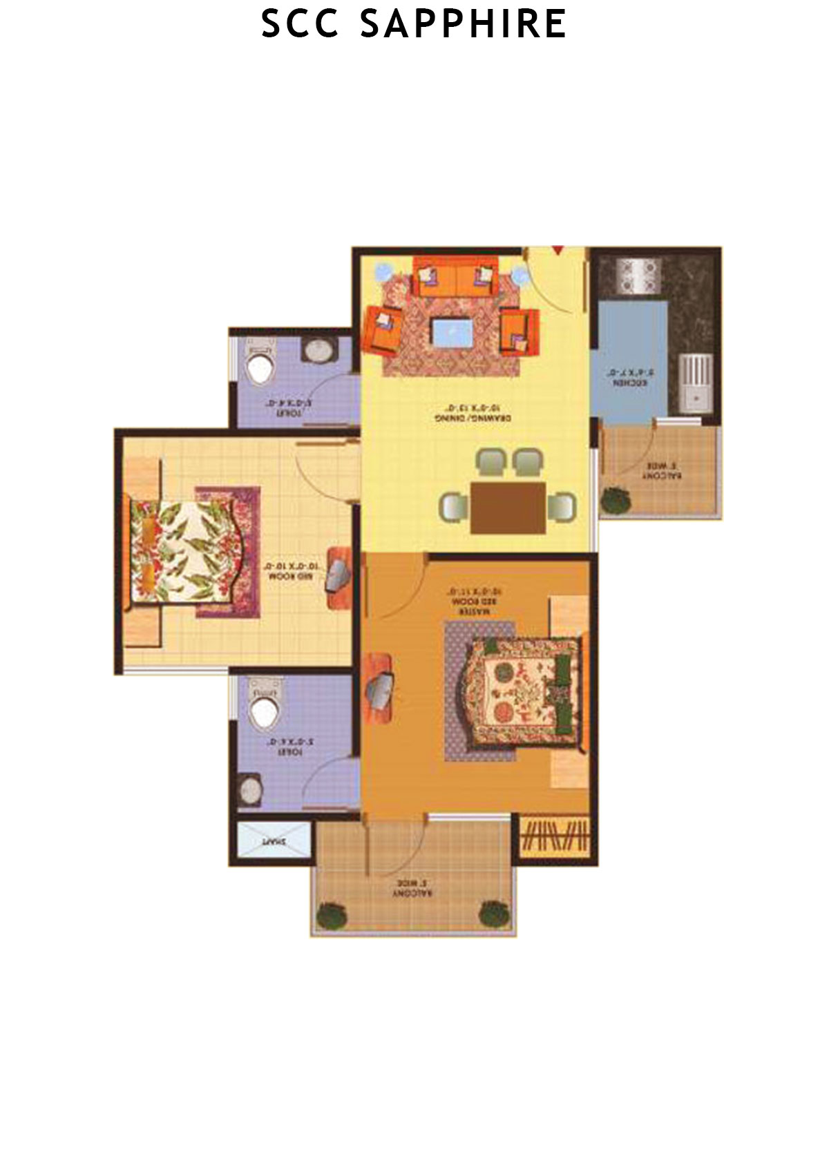 Scc Sapphire Block D Unit 108 (Type 7) Floor Plan