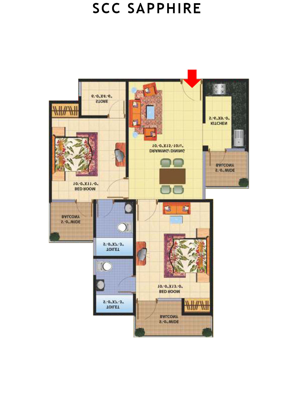 Scc Sapphire Block F Unit 10 (Type 10) Floor Plan