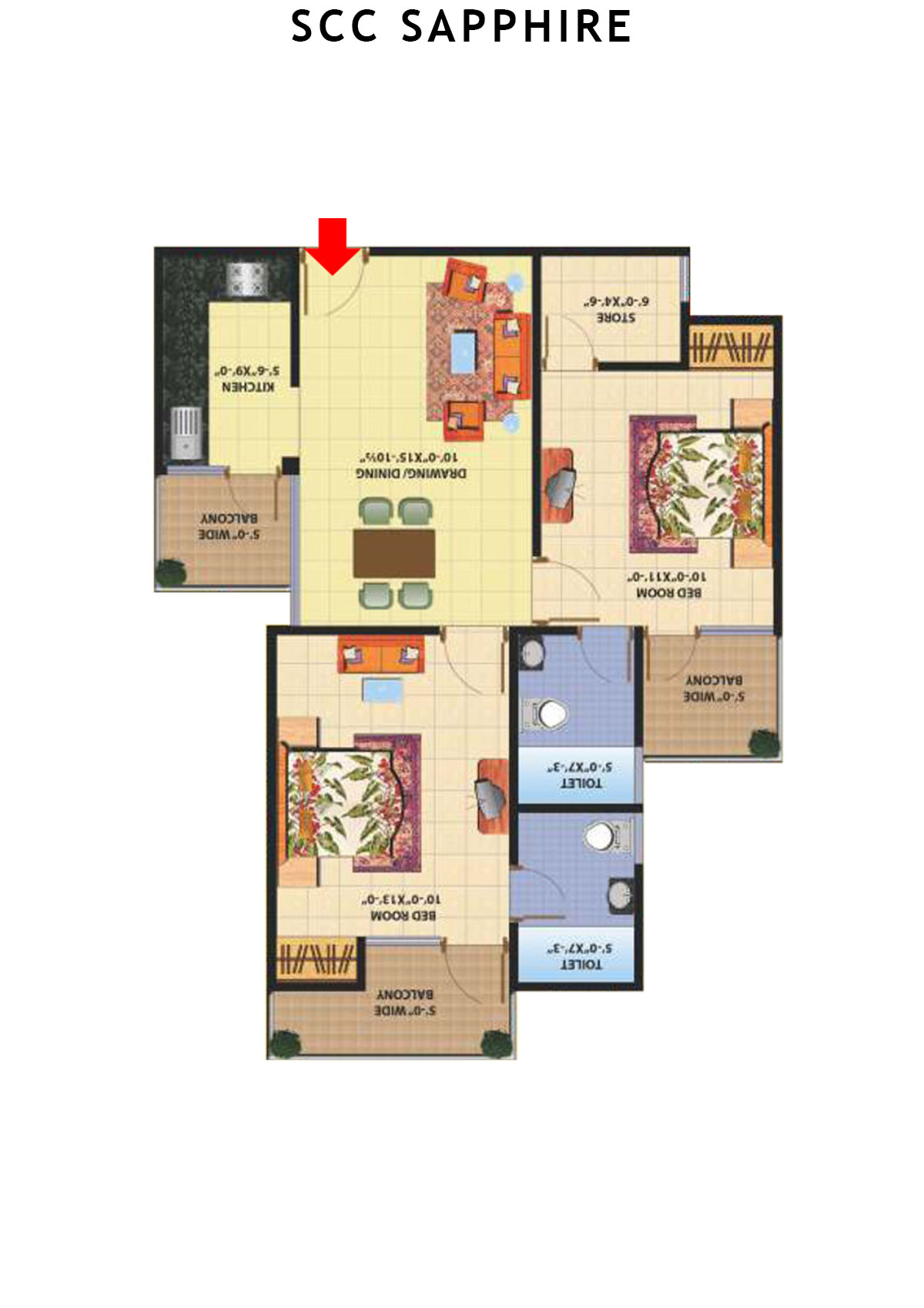 Scc Sapphire Block F Unit 11 (Type 10) Floor Plan