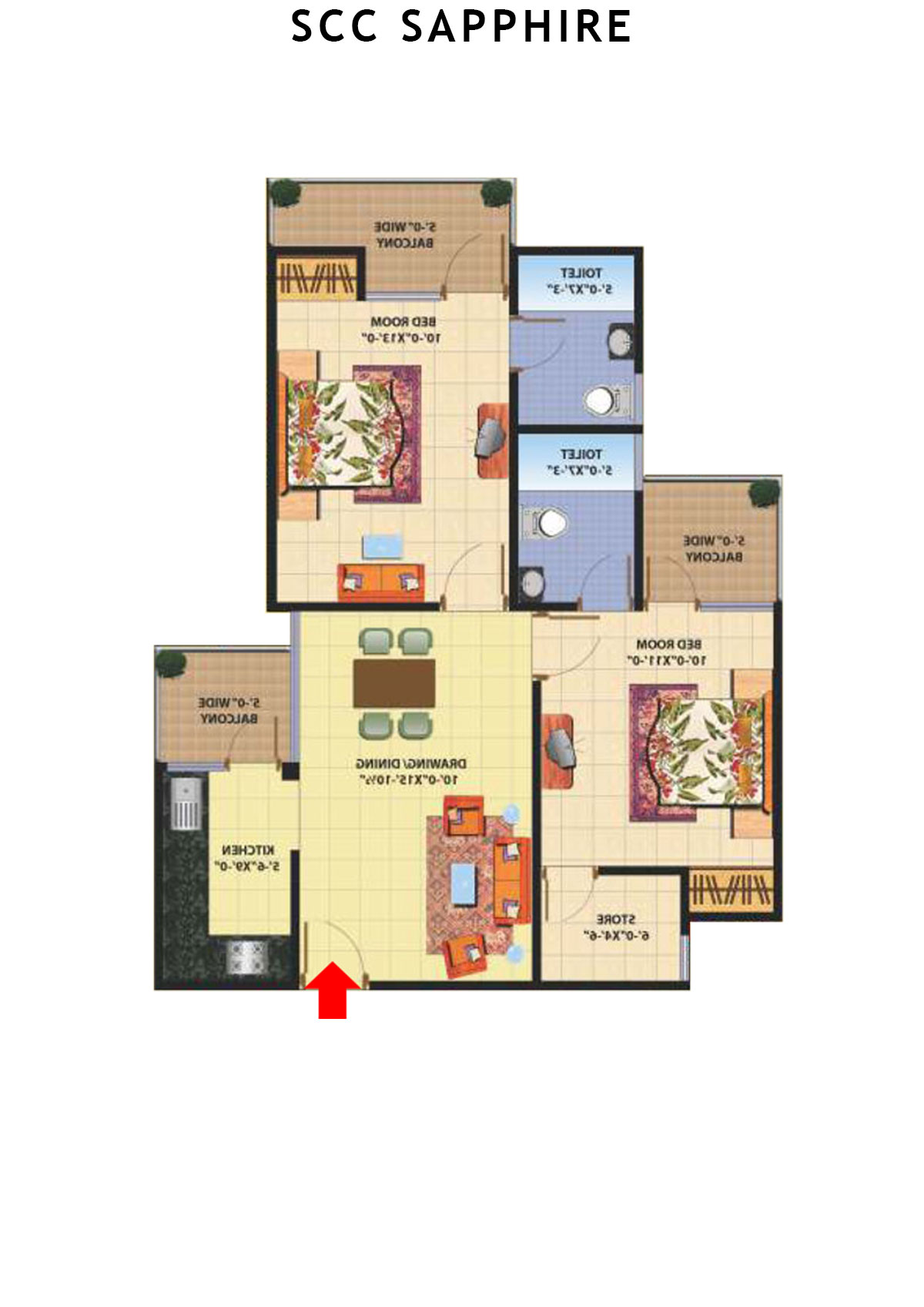 Scc Sapphire Block F Unit 4 (Type 10) Floor Plan
