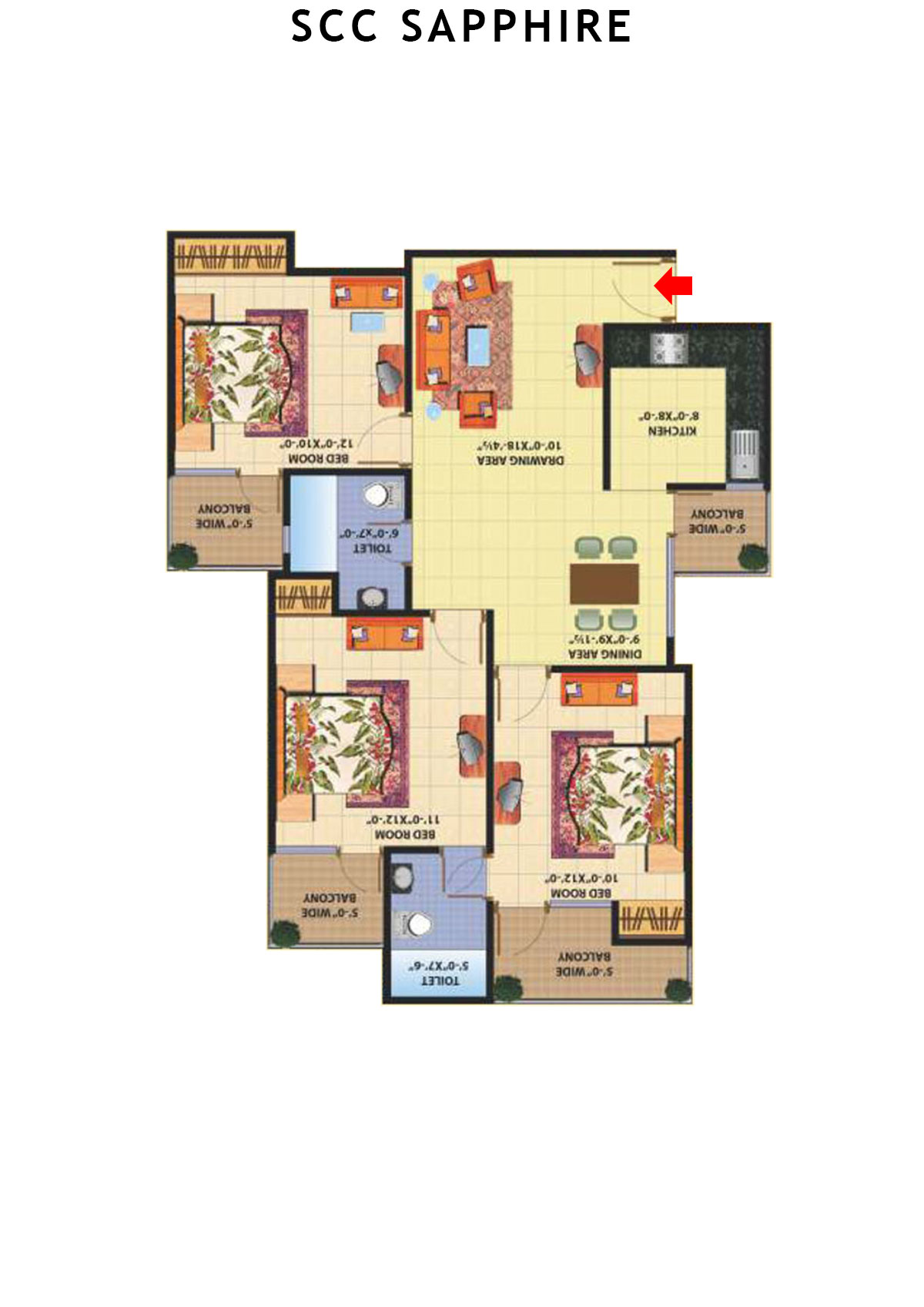 Scc Sapphire Block F Unit 7 (Type 9) Floor Plan