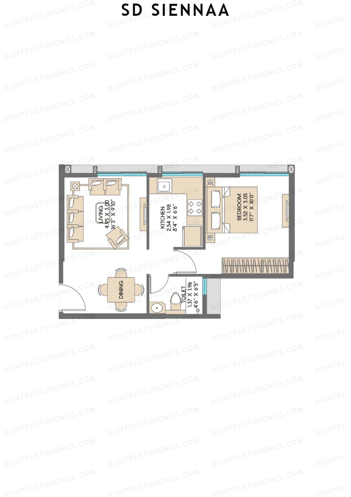 SD Siennaa Wing A Unit 1 (Type A) Floor Plan