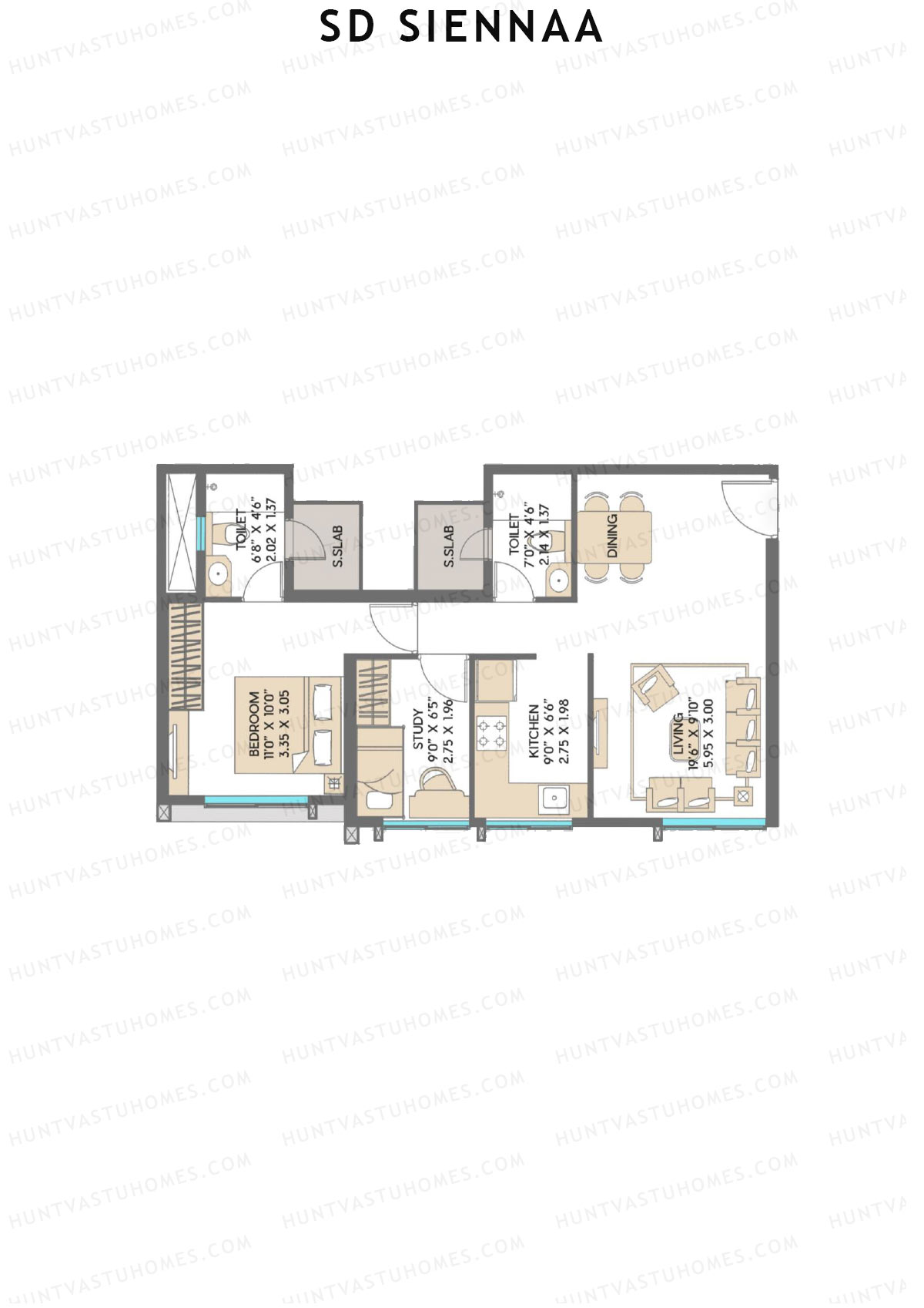 SD Siennaa Wing A Unit 4 (Type B) Floor Plan