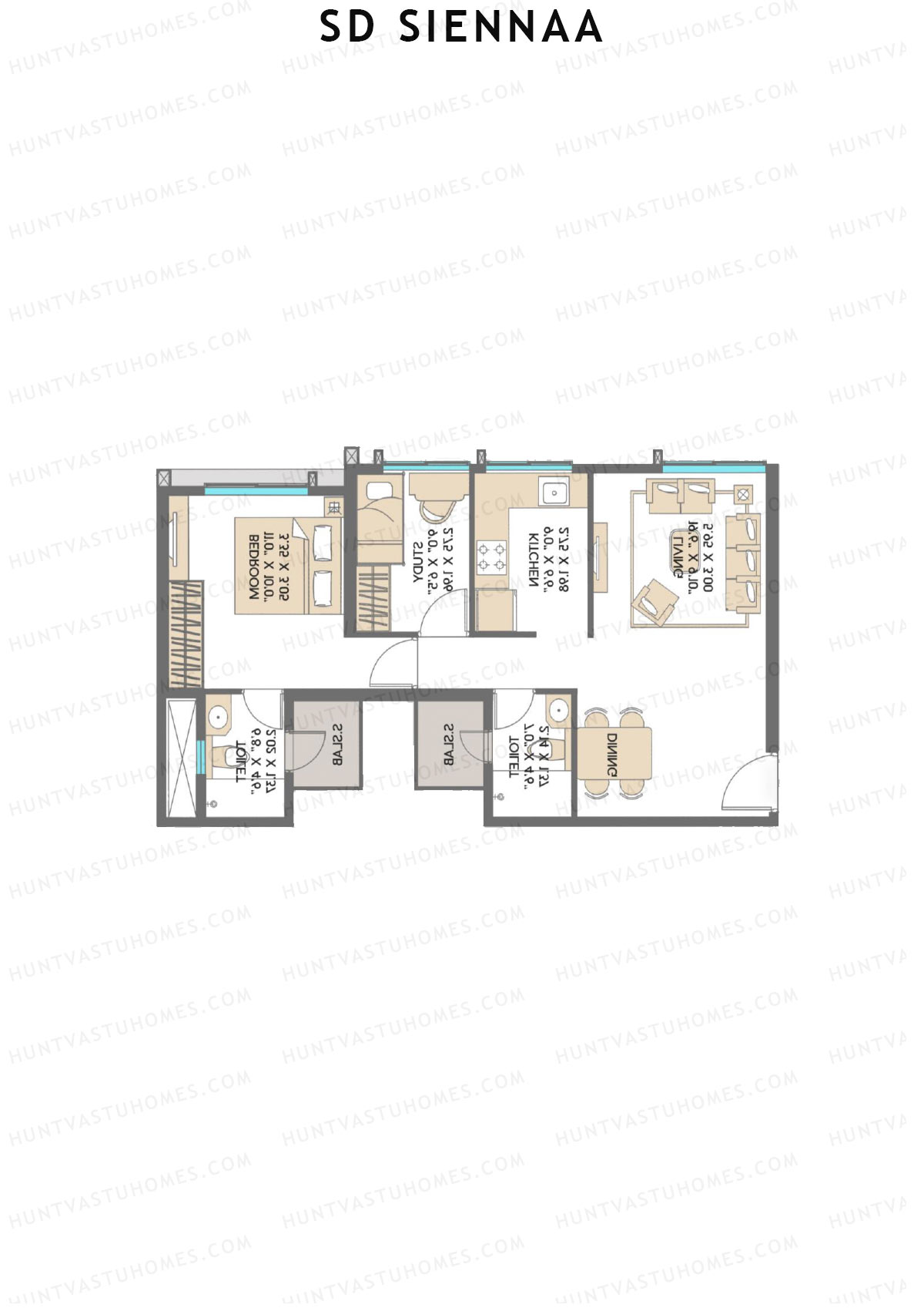 SD Siennaa Wing A Unit 5 (Type B) Floor Plan