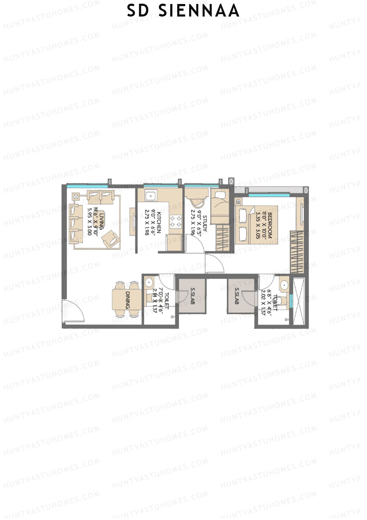 SD Siennaa Wing B Unit 1 (Type C) Floor Plan