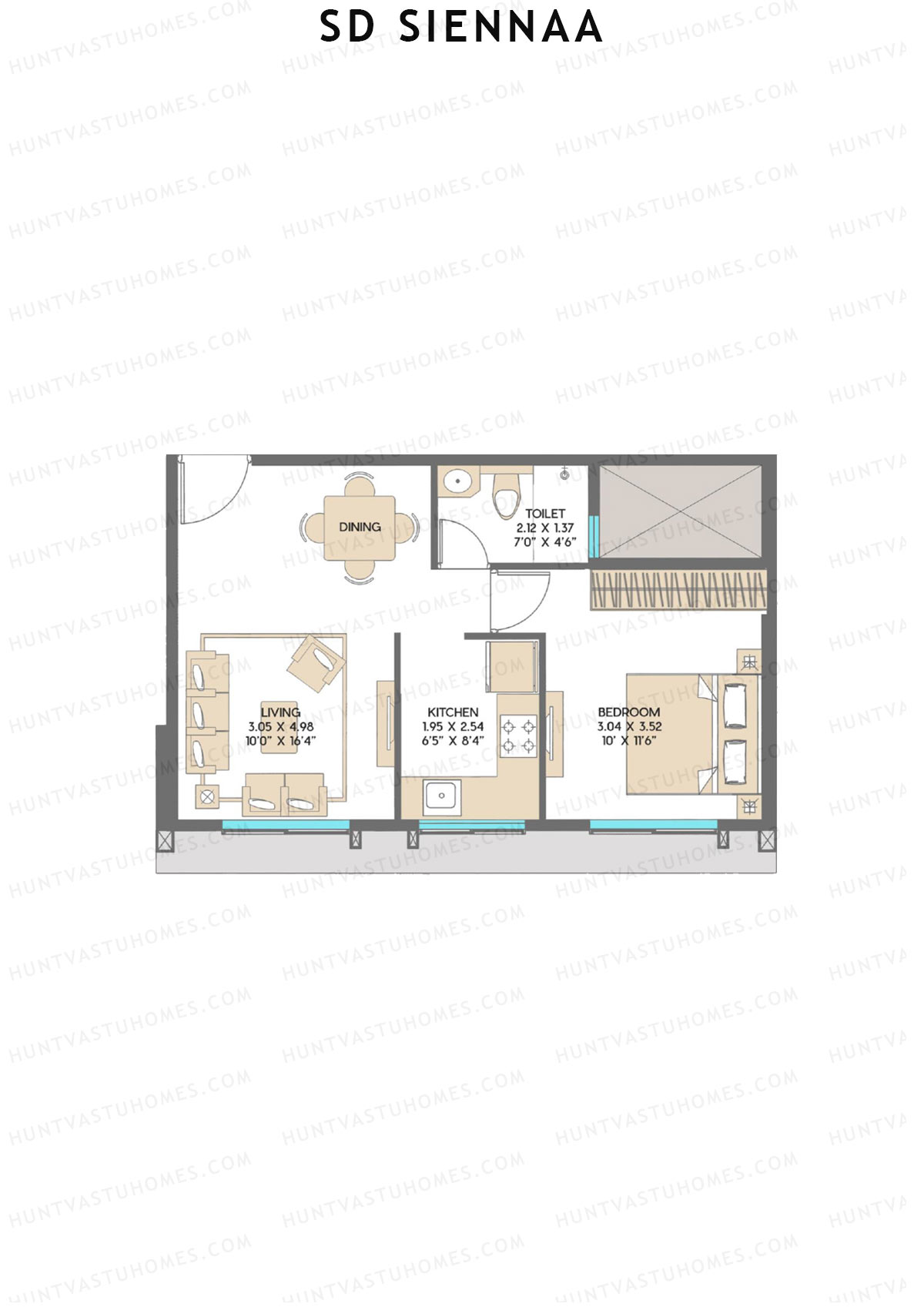 SD Siennaa Wing B Unit 3 (Type C) Floor Plan