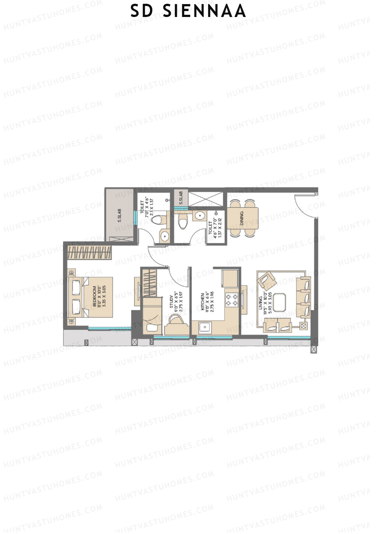 SD Siennaa Wing B Unit 4 (Type A) Floor Plan