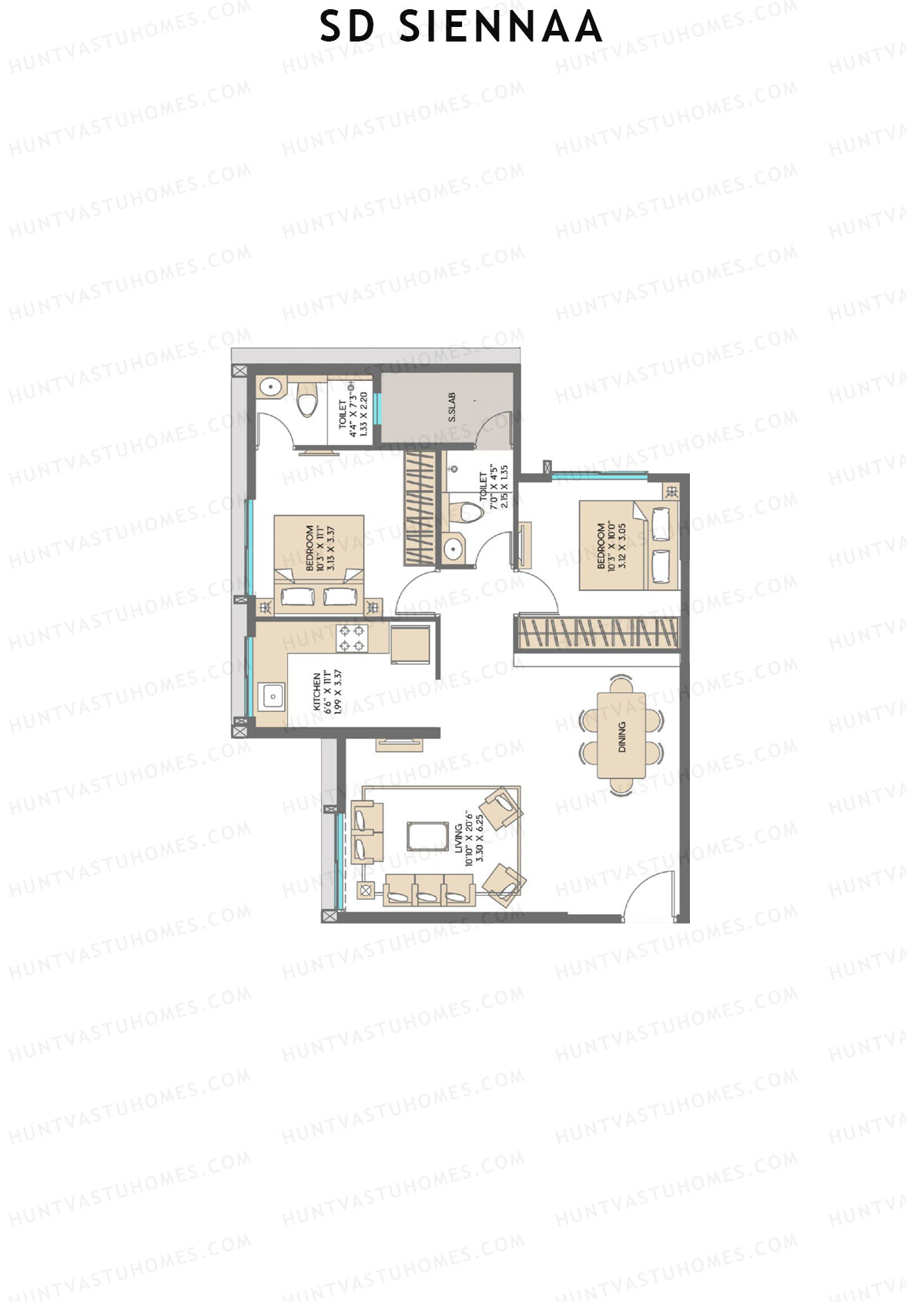 SD Siennaa Wing C Unit 1 (Type A) Floor Plan