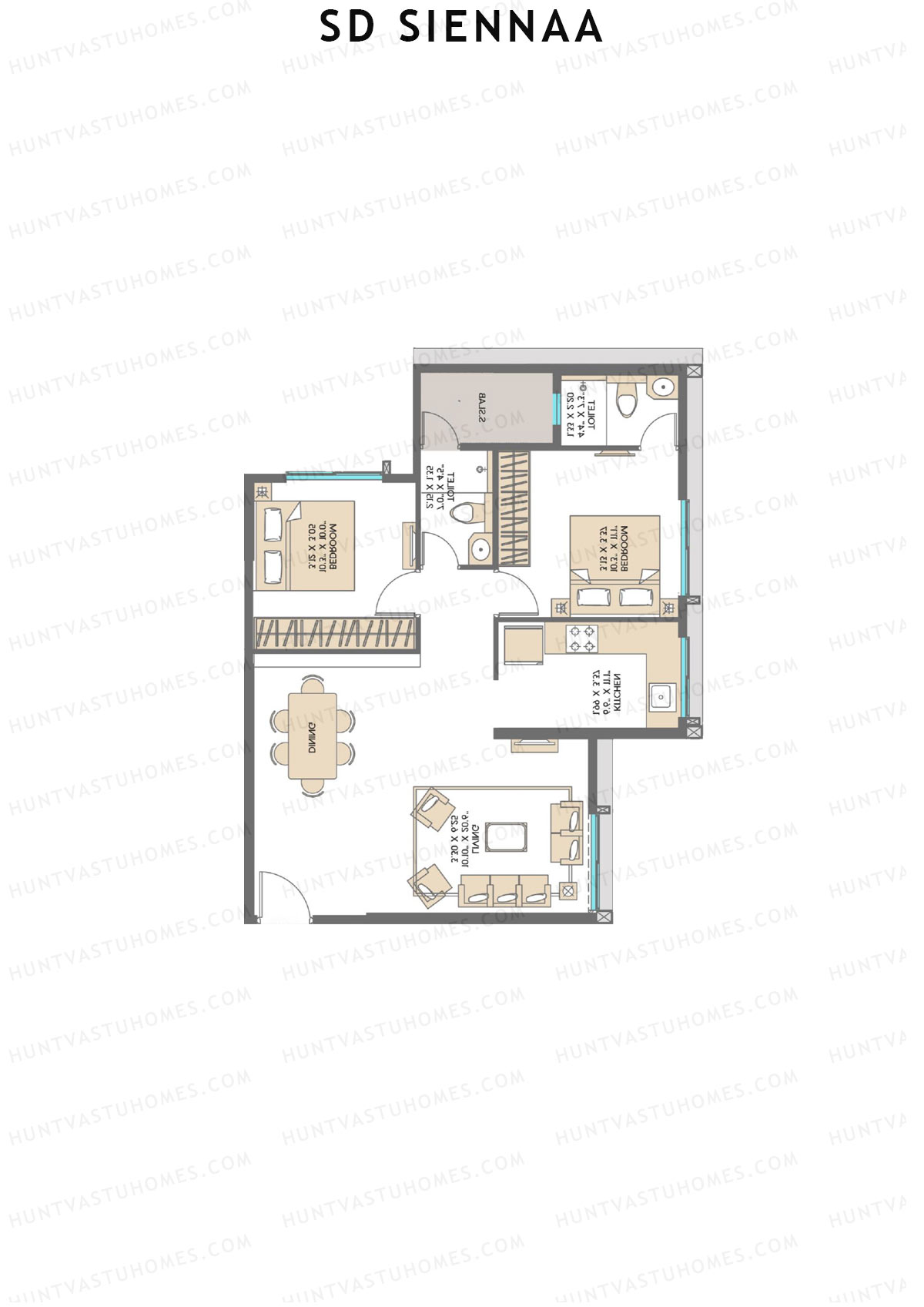 SD Siennaa Wing C Unit 2 (Type B) Floor Plan