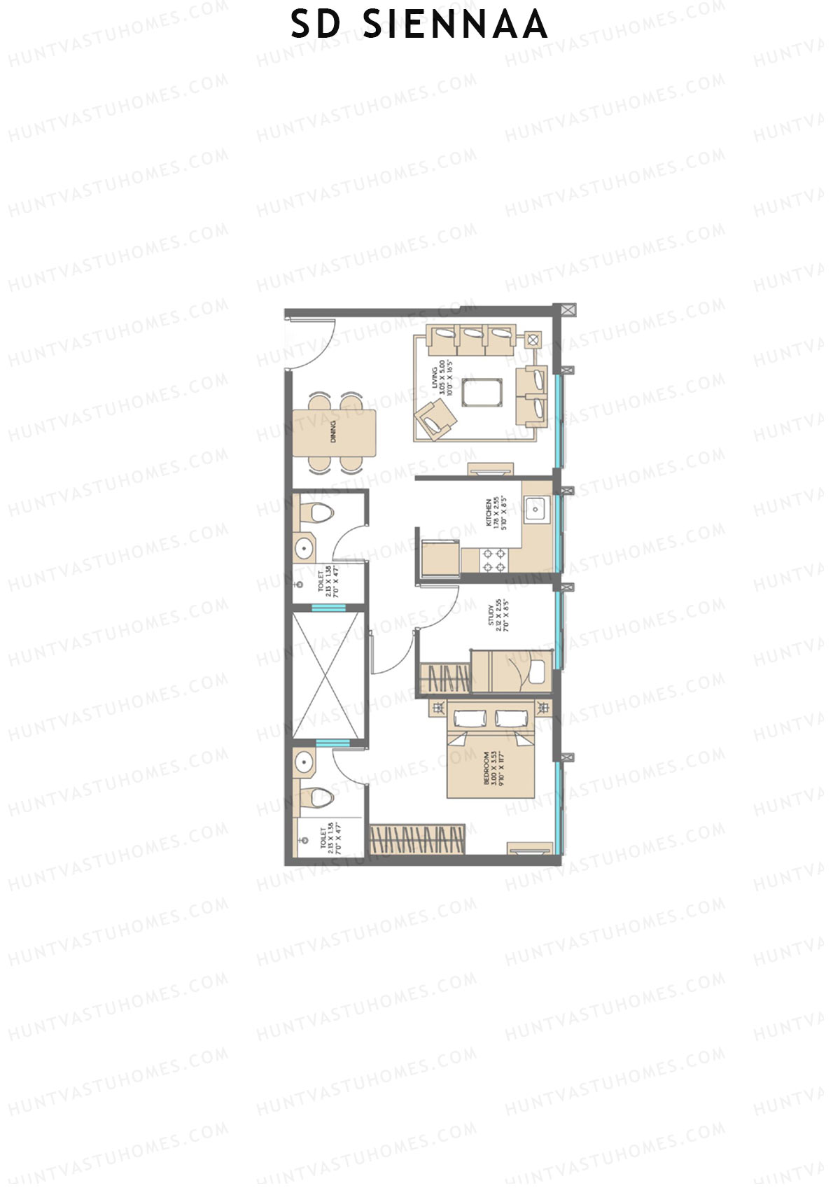 SD Siennaa Wing C Unit 3 (Type F) Floor Plan